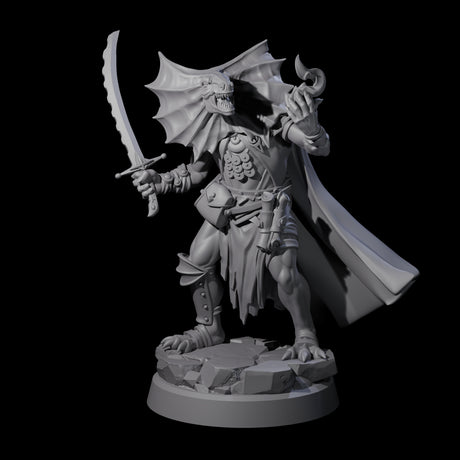 Frilled Lizardfolk Arcane Trickster Miniature for Dungeons and Dragons, Pathfinder or other TTRPGs