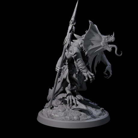 Frilly Dinosaur Lizardfolk Warrior Miniature for Dungeons and Dragons, Pathfinder or other TTRPGs