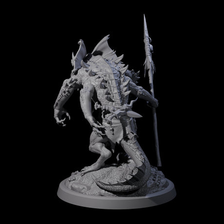 Frilly Dinosaur Lizardfolk Warrior Miniature for Dungeons and Dragons, Pathfinder or other TTRPGs