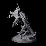 Frilly Dinosaur Lizardfolk Warrior Miniature for Dungeons and Dragons, Pathfinder or other TTRPGs