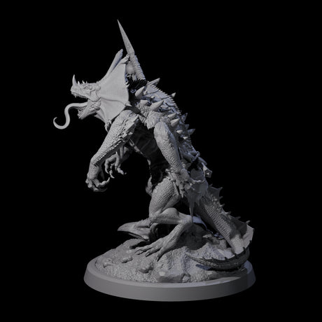 Frilly Dinosaur Lizardfolk Warrior Miniature for Dungeons and Dragons, Pathfinder or other TTRPGs