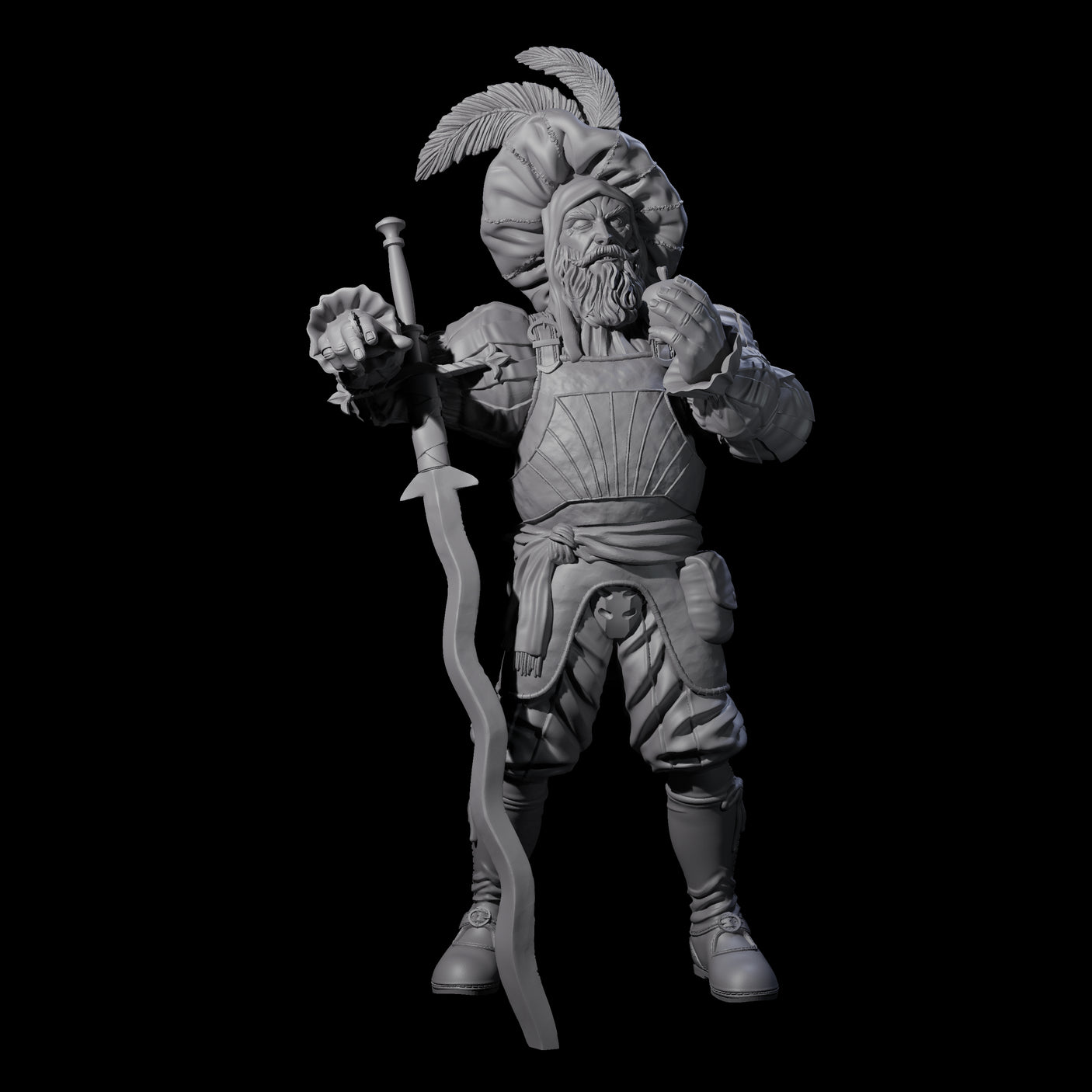 Frivolous Musketeer Miniature for Dungeons and Dragons, Pathfinder or other TTRPGs
