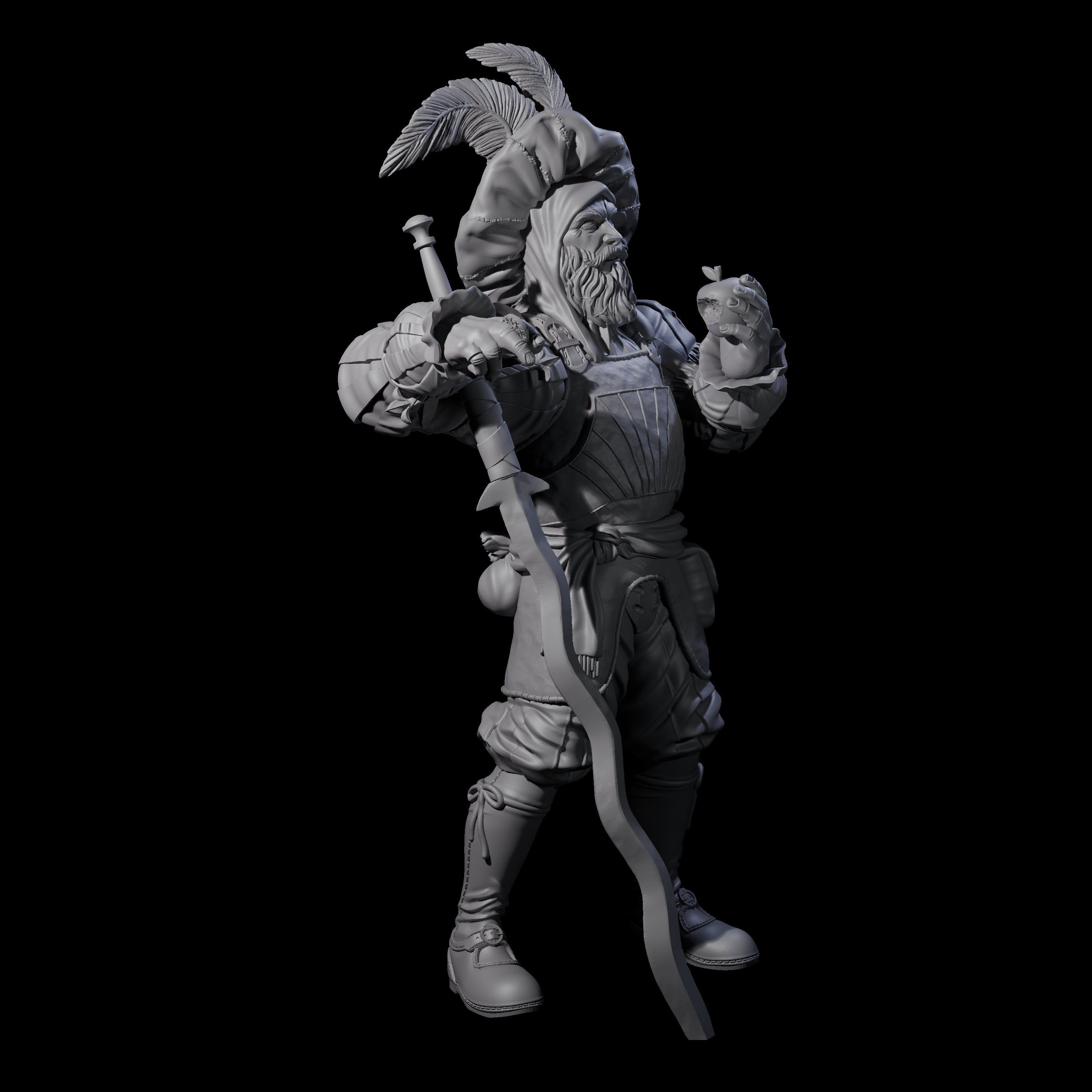 Frivolous Musketeer Miniature for Dungeons and Dragons, Pathfinder or other TTRPGs