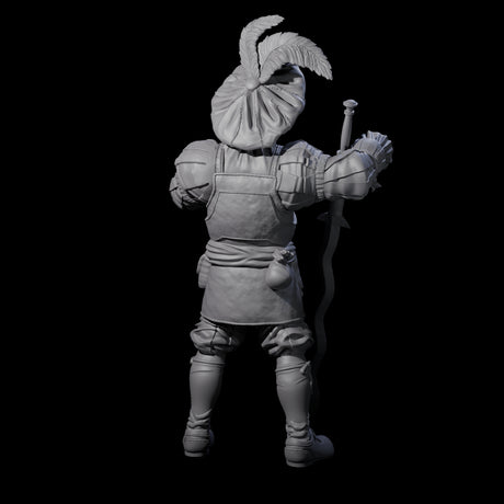 Frivolous Musketeer Miniature for Dungeons and Dragons, Pathfinder or other TTRPGs