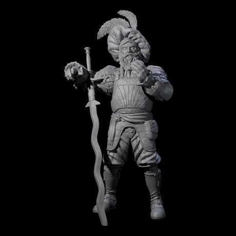 Frivolous Musketeer Miniature for Dungeons and Dragons, Pathfinder or other TTRPGs