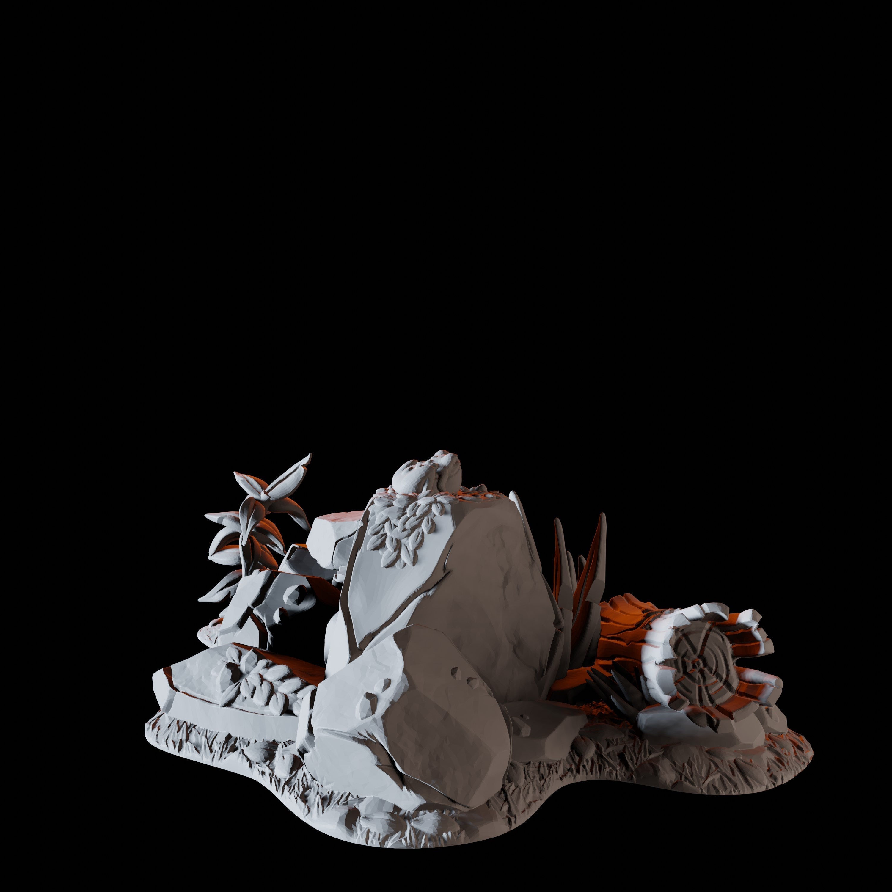 Frog on a rock - Forest Scatter Terrain Miniature for Dungeons and Dragons - Myth Forged