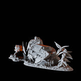 Frog on a rock Miniature for Dungeons and Dragons, Pathfinder or other TTRPGs