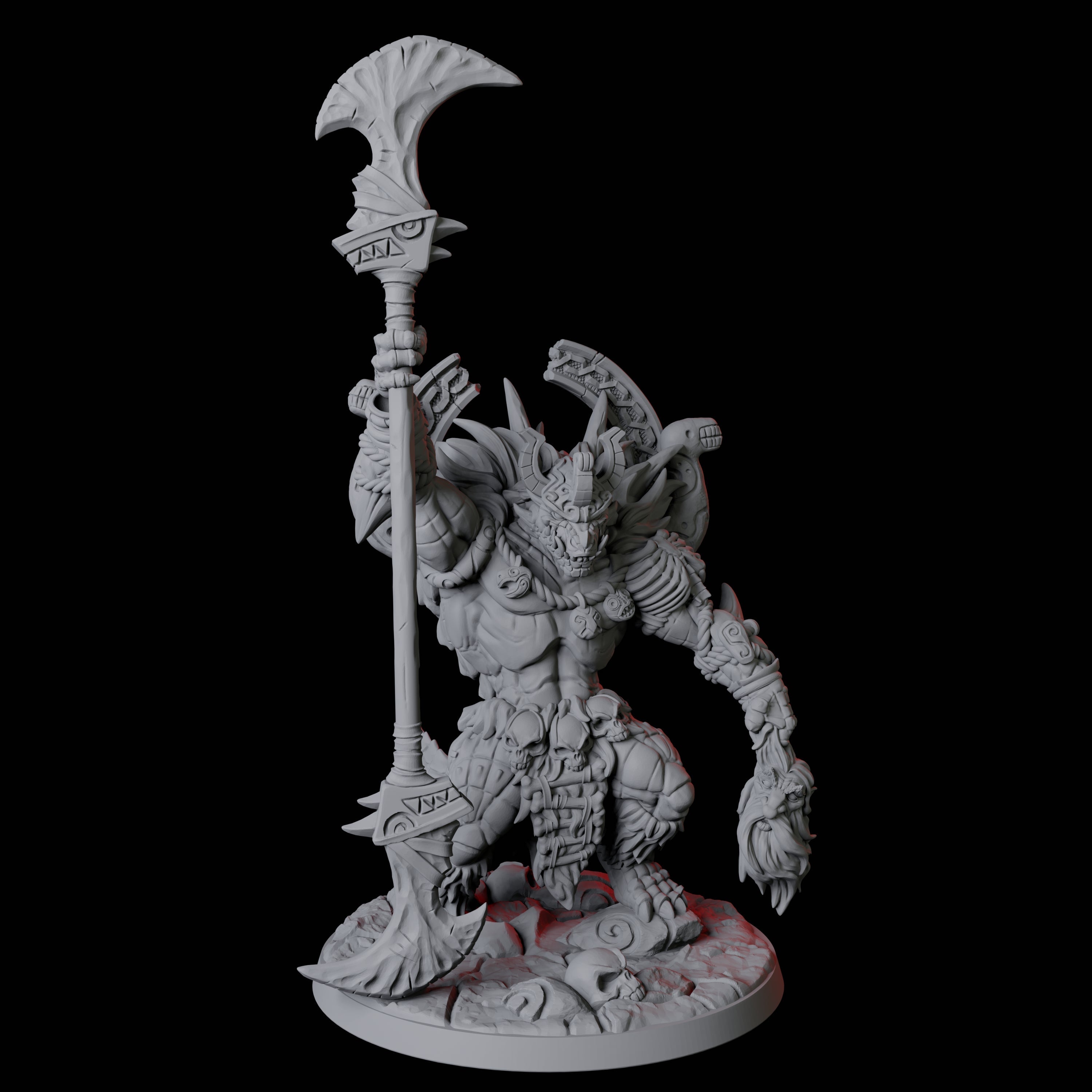 Frost Lizardfolk Champion Miniature for Dungeons and Dragons, Pathfinder or other TTRPGs