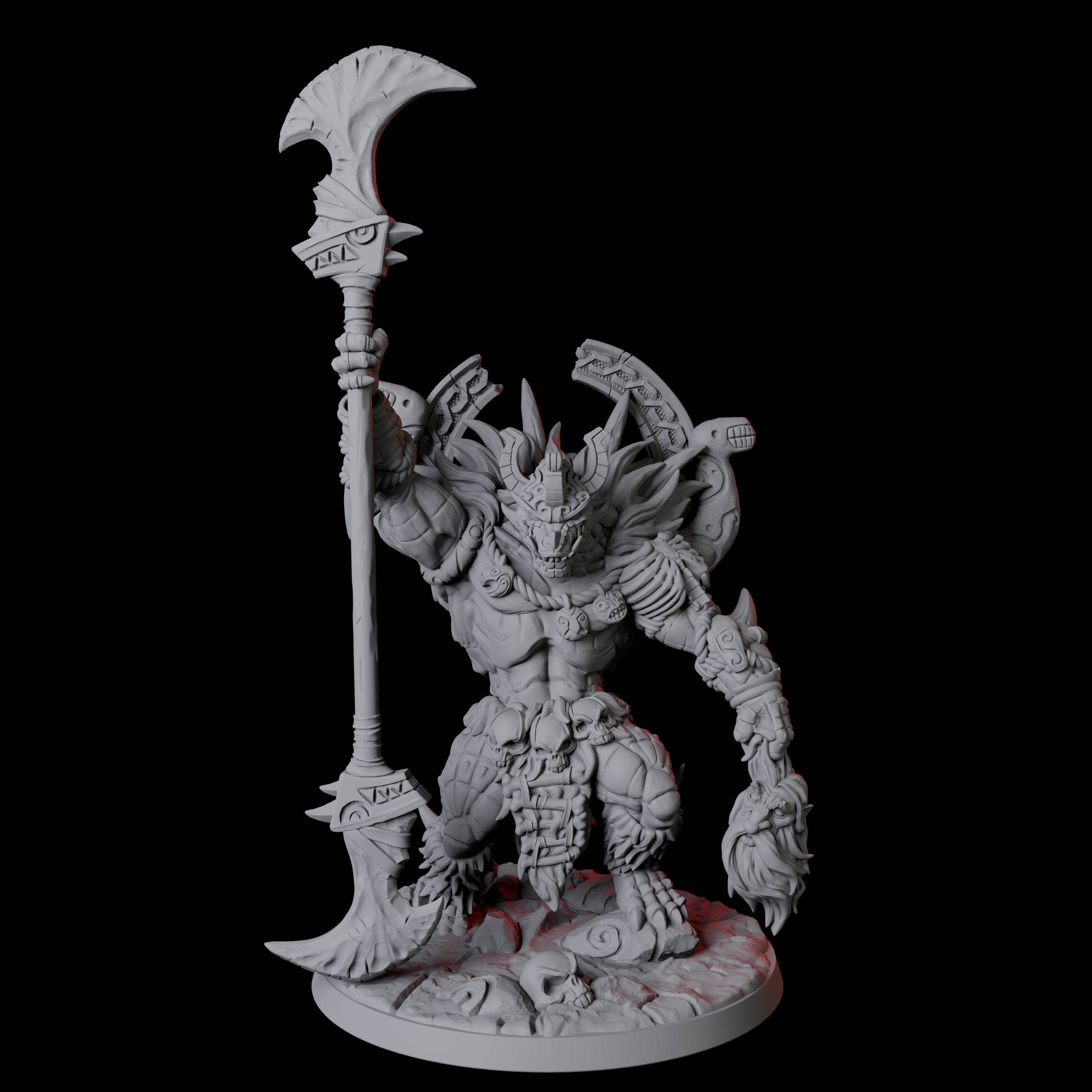 Frost Lizardfolk Champion Miniature for Dungeons and Dragons, Pathfinder or other TTRPGs