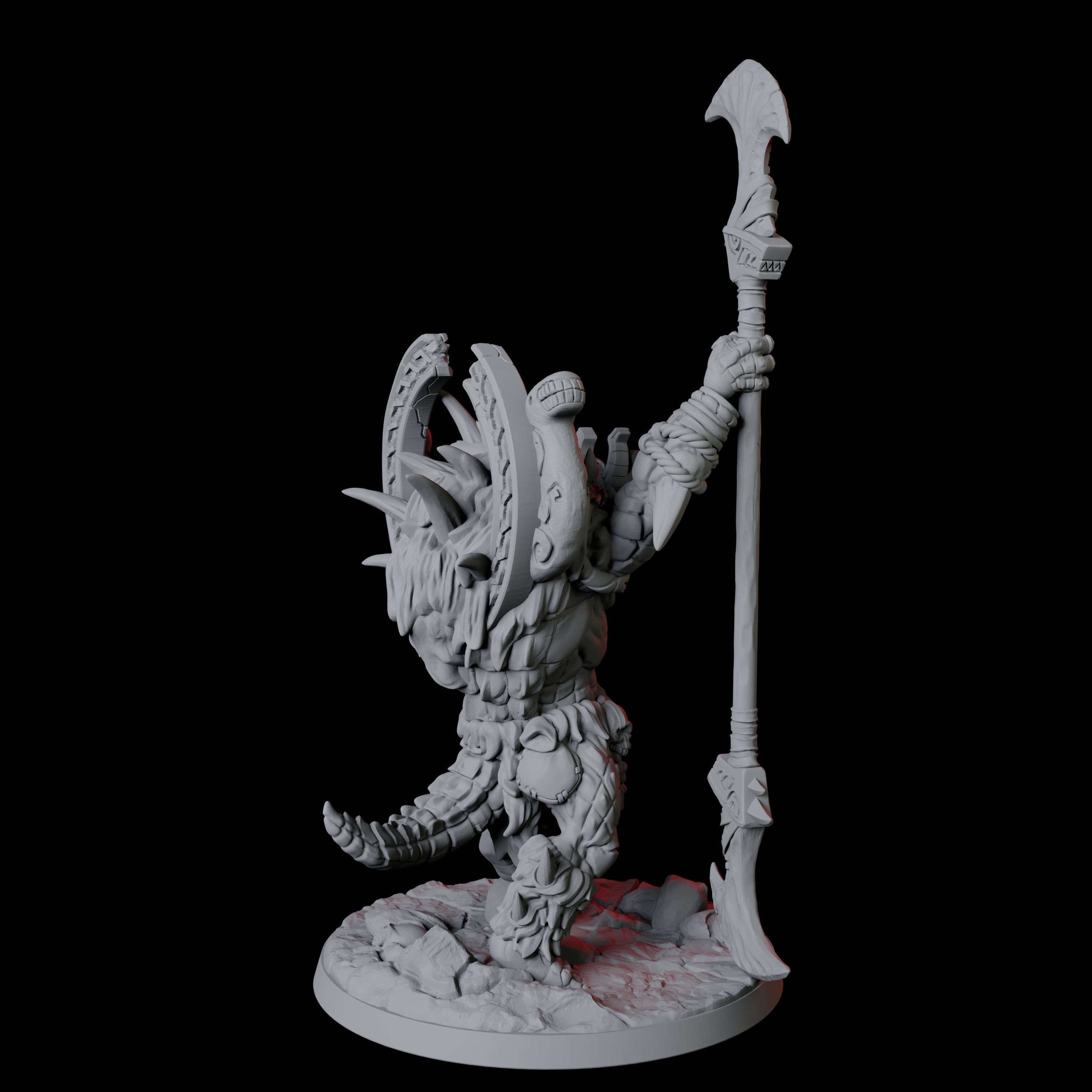 Frost Lizardfolk Champion Miniature for Dungeons and Dragons, Pathfinder or other TTRPGs