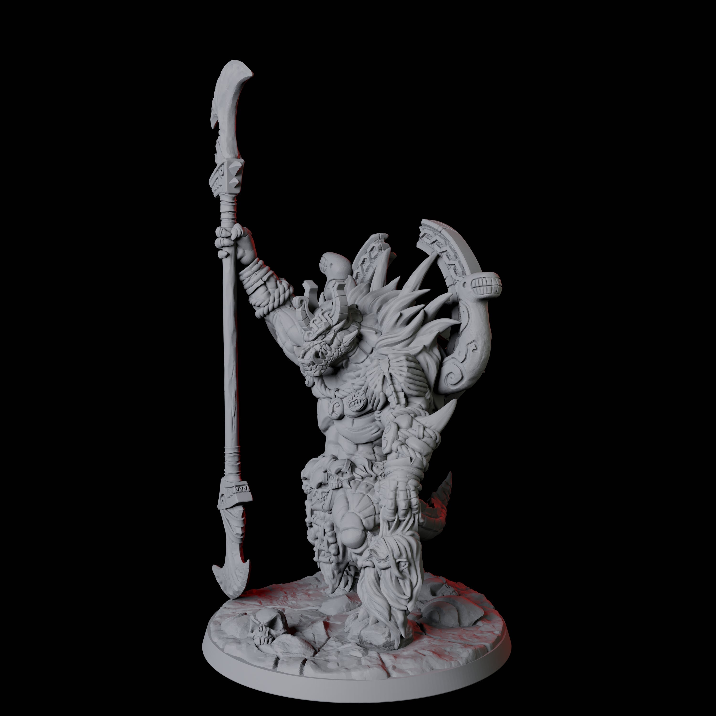 Frost Lizardfolk Champion Miniature for Dungeons and Dragons, Pathfinder or other TTRPGs