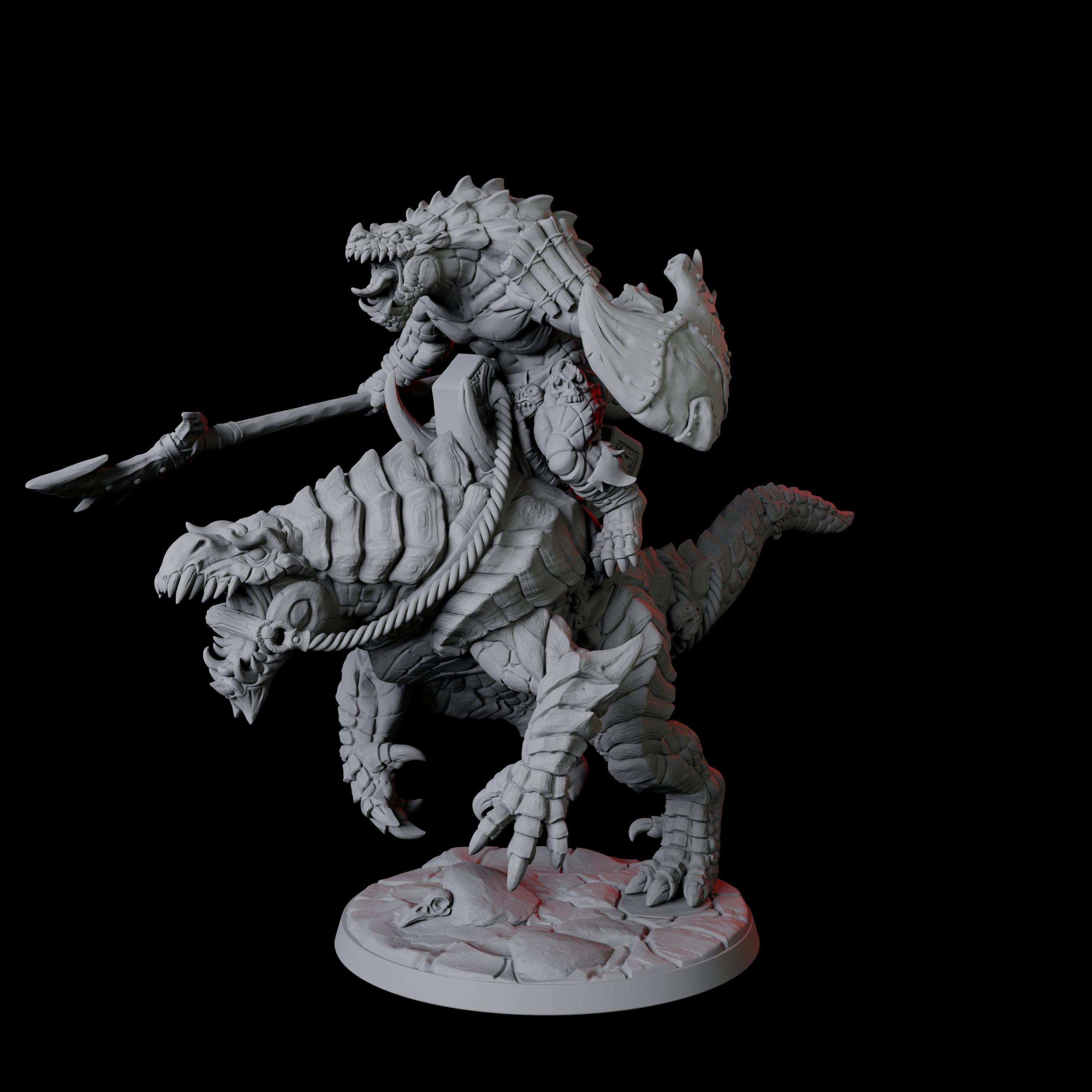 Frost Lizardfolk Warrior Rider A Miniature for Dungeons and Dragons, Pathfinder or other TTRPGs