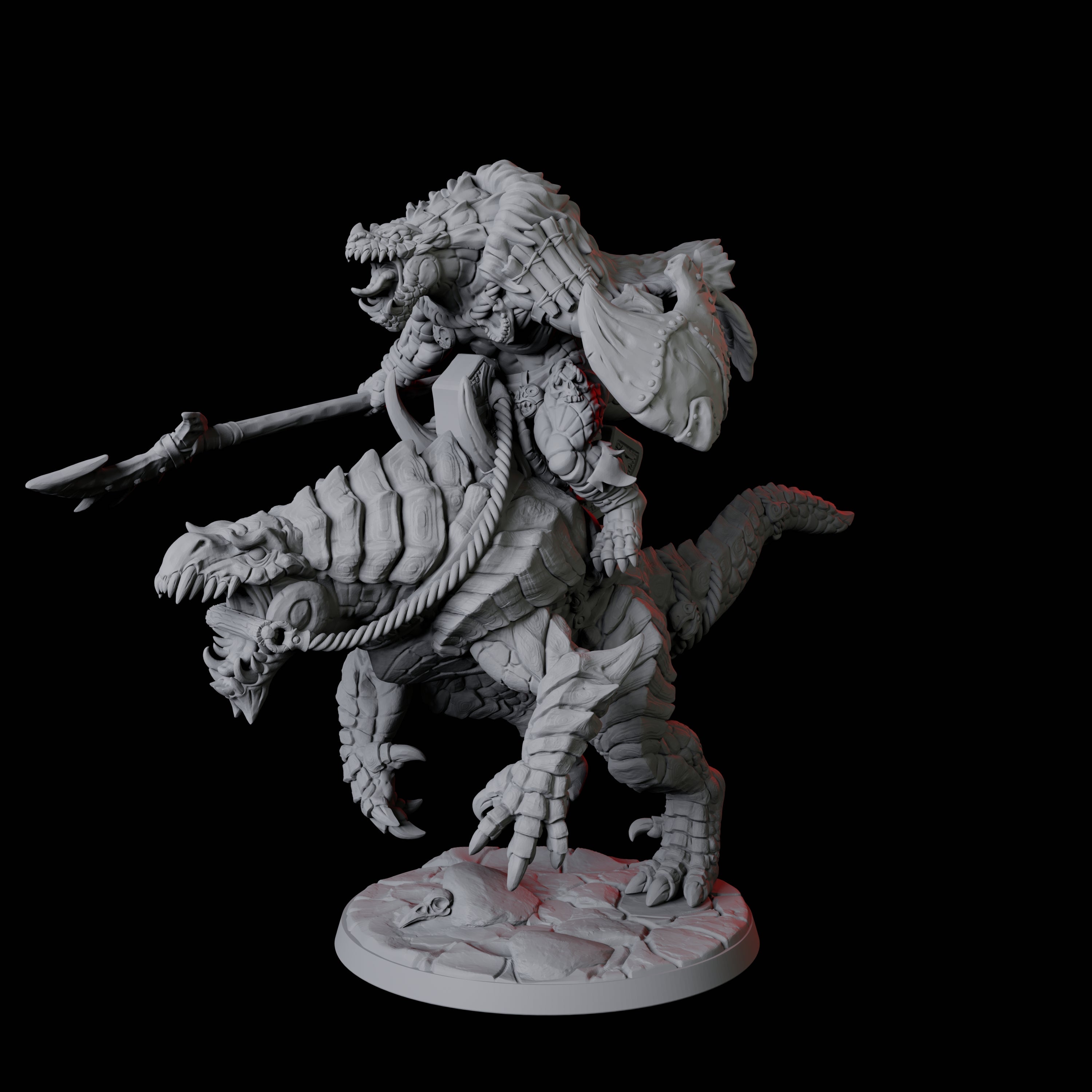 Frost Lizardfolk Warrior Rider A Miniature for Dungeons and Dragons, Pathfinder or other TTRPGs