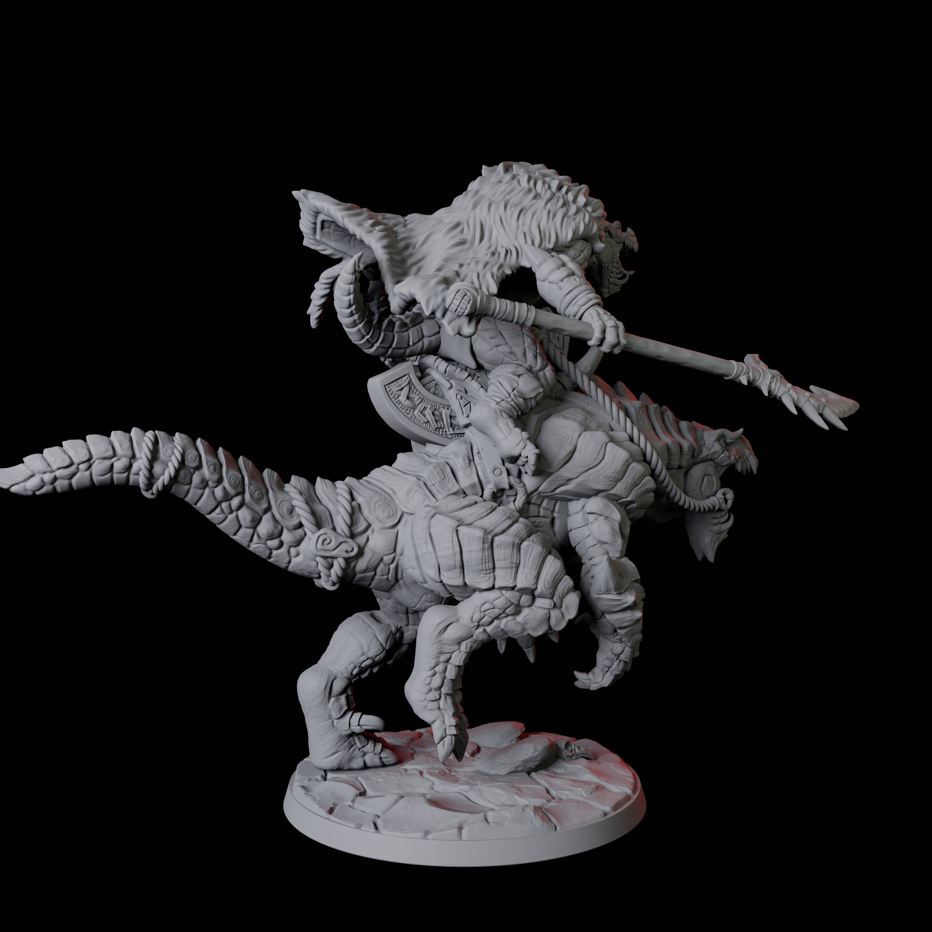 Frost Lizardfolk Warrior Rider A Miniature for Dungeons and Dragons, Pathfinder or other TTRPGs