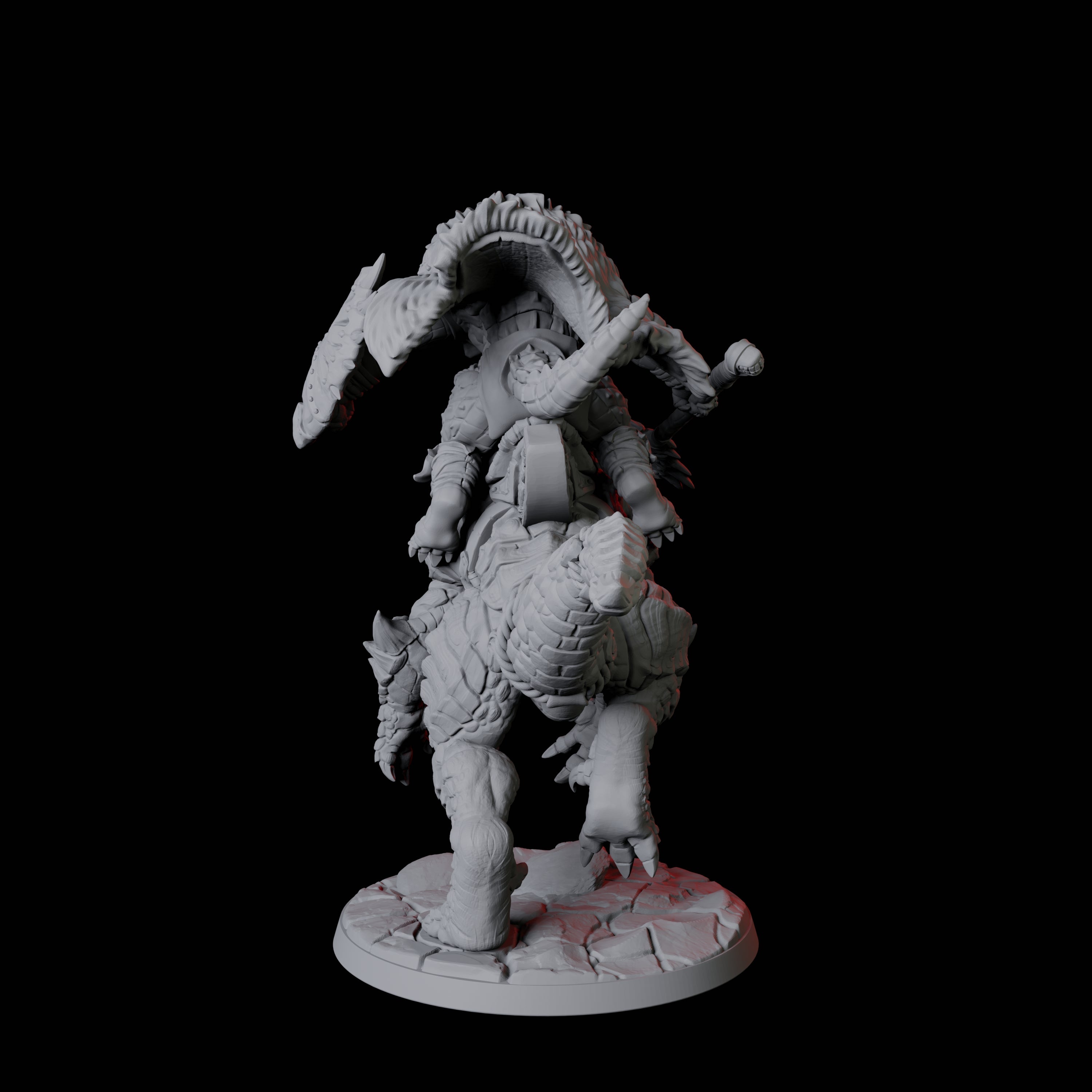 Frost Lizardfolk Warrior Rider A Miniature for Dungeons and Dragons, Pathfinder or other TTRPGs