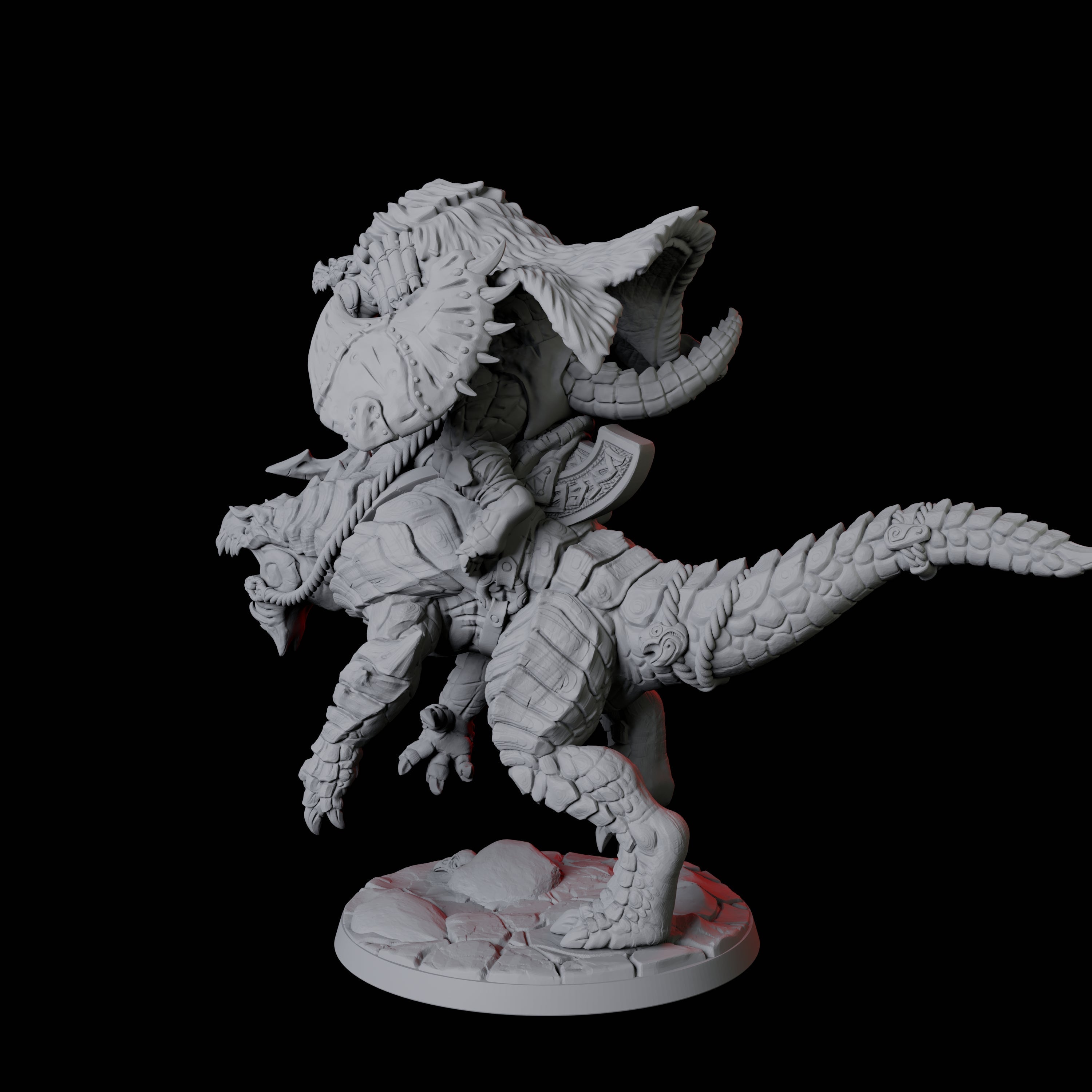 Frost Lizardfolk Warrior Rider A Miniature for Dungeons and Dragons, Pathfinder or other TTRPGs