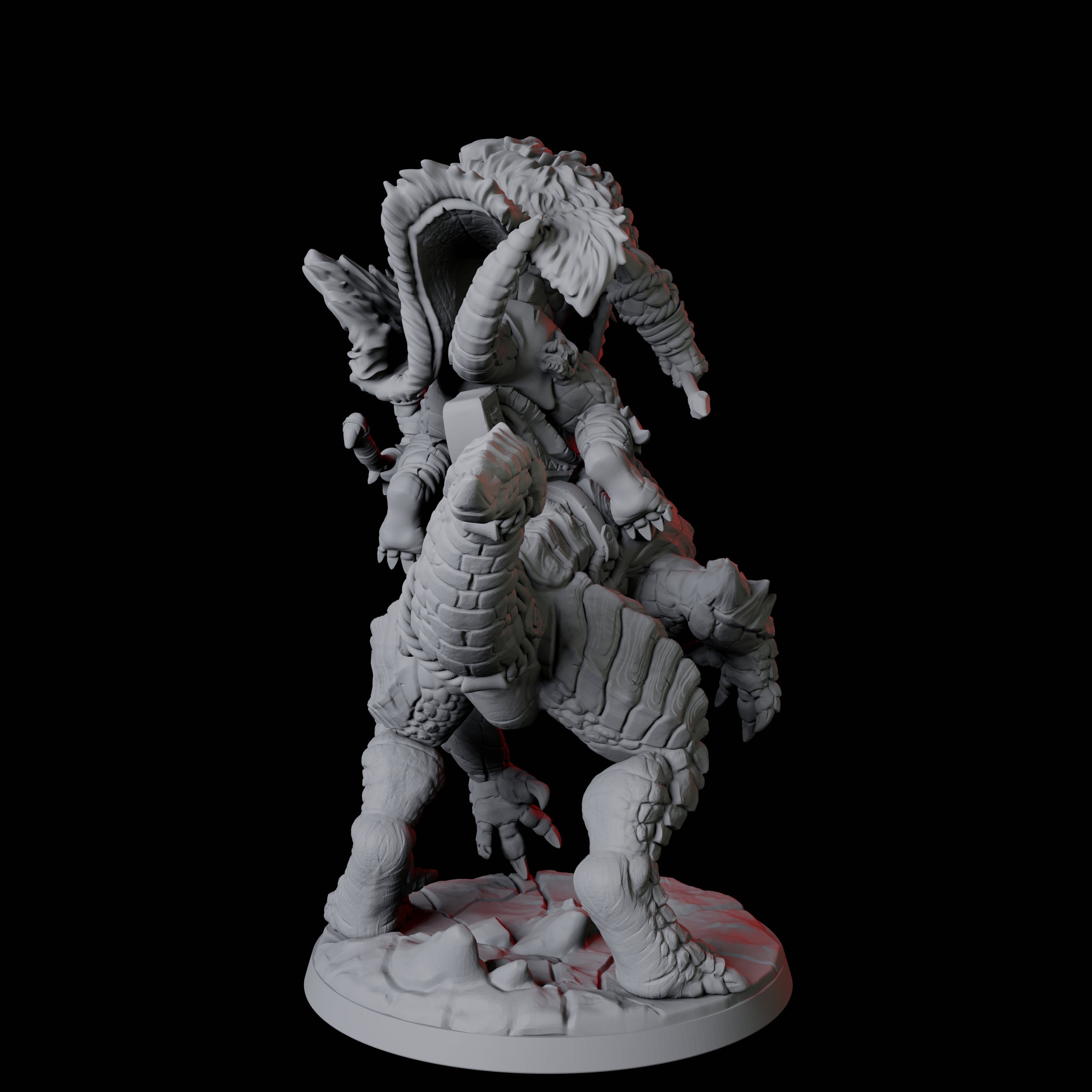 Frost Lizardfolk Warrior Rider B Miniature for Dungeons and Dragons, Pathfinder or other TTRPGs