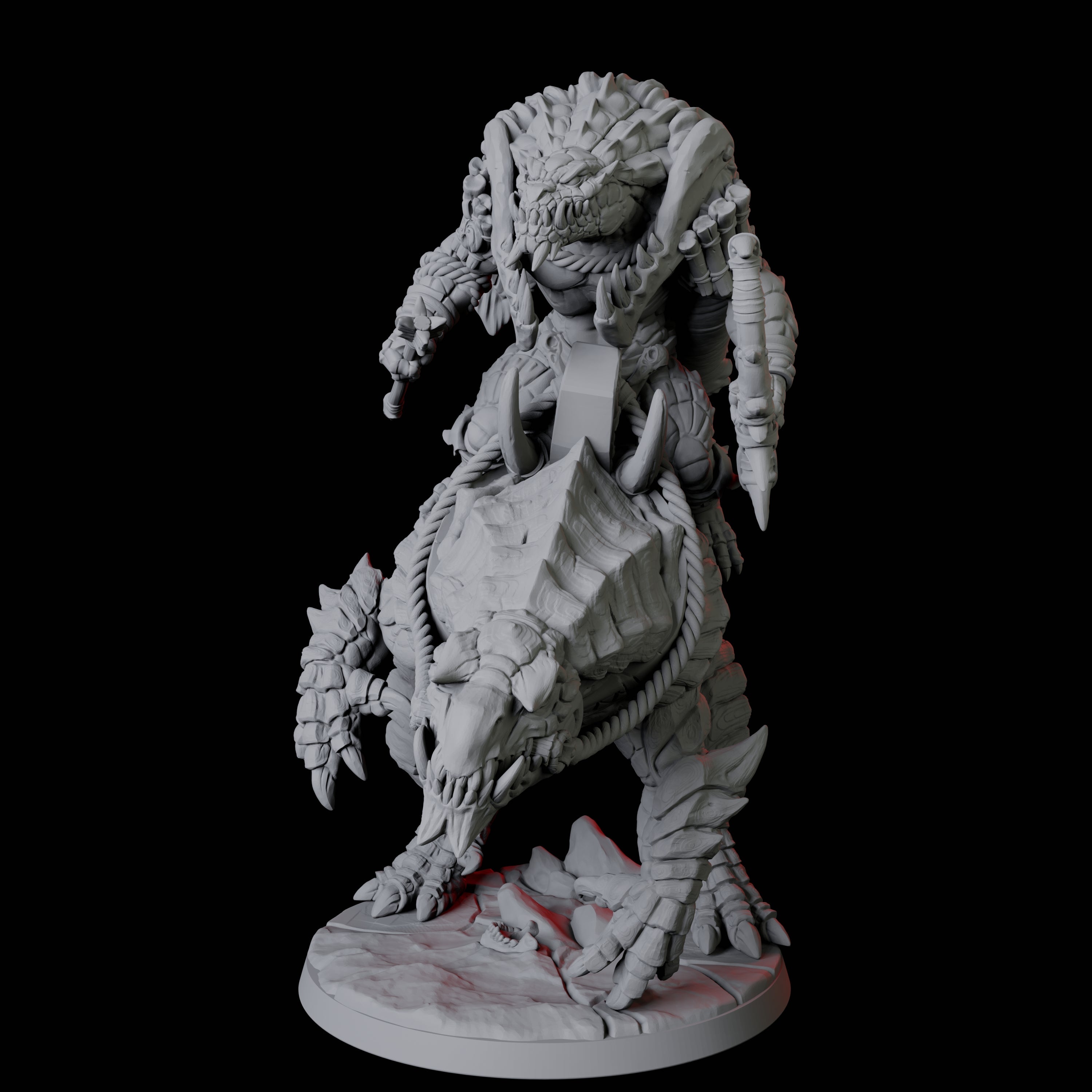 Frost Lizardfolk Warrior Rider B Miniature for Dungeons and Dragons, Pathfinder or other TTRPGs