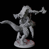 Frost Lizardfolk Warrior Rider C Miniature for Dungeons and Dragons, Pathfinder or other TTRPGs