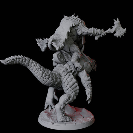 Frost Lizardfolk Warrior Rider C Miniature for Dungeons and Dragons, Pathfinder or other TTRPGs