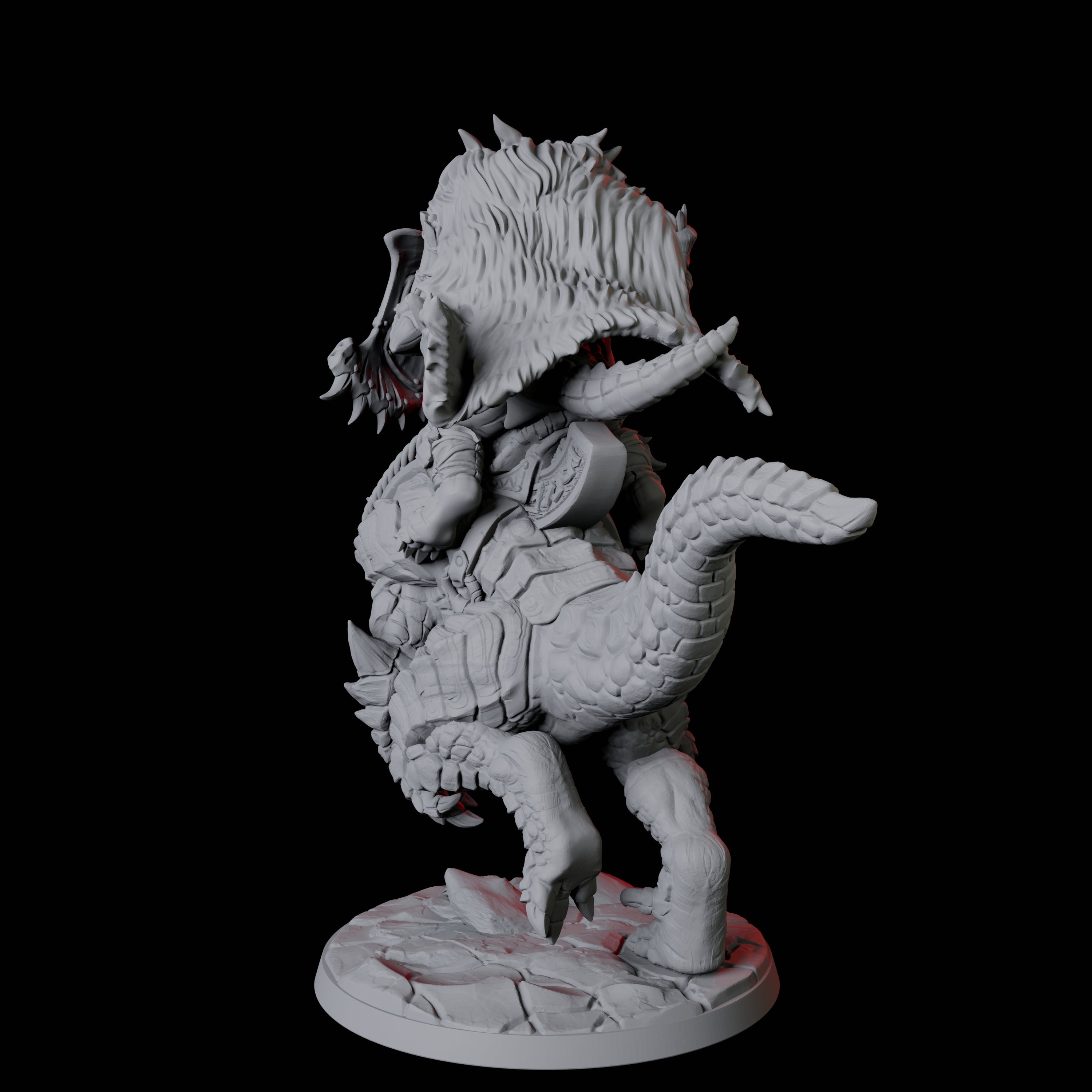 Frost Lizardfolk Warrior Rider C Miniature for Dungeons and Dragons, Pathfinder or other TTRPGs