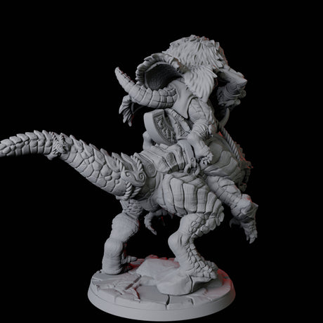 Frost Lizardfolk Warrior Rider D Miniature for Dungeons and Dragons, Pathfinder or other TTRPGs