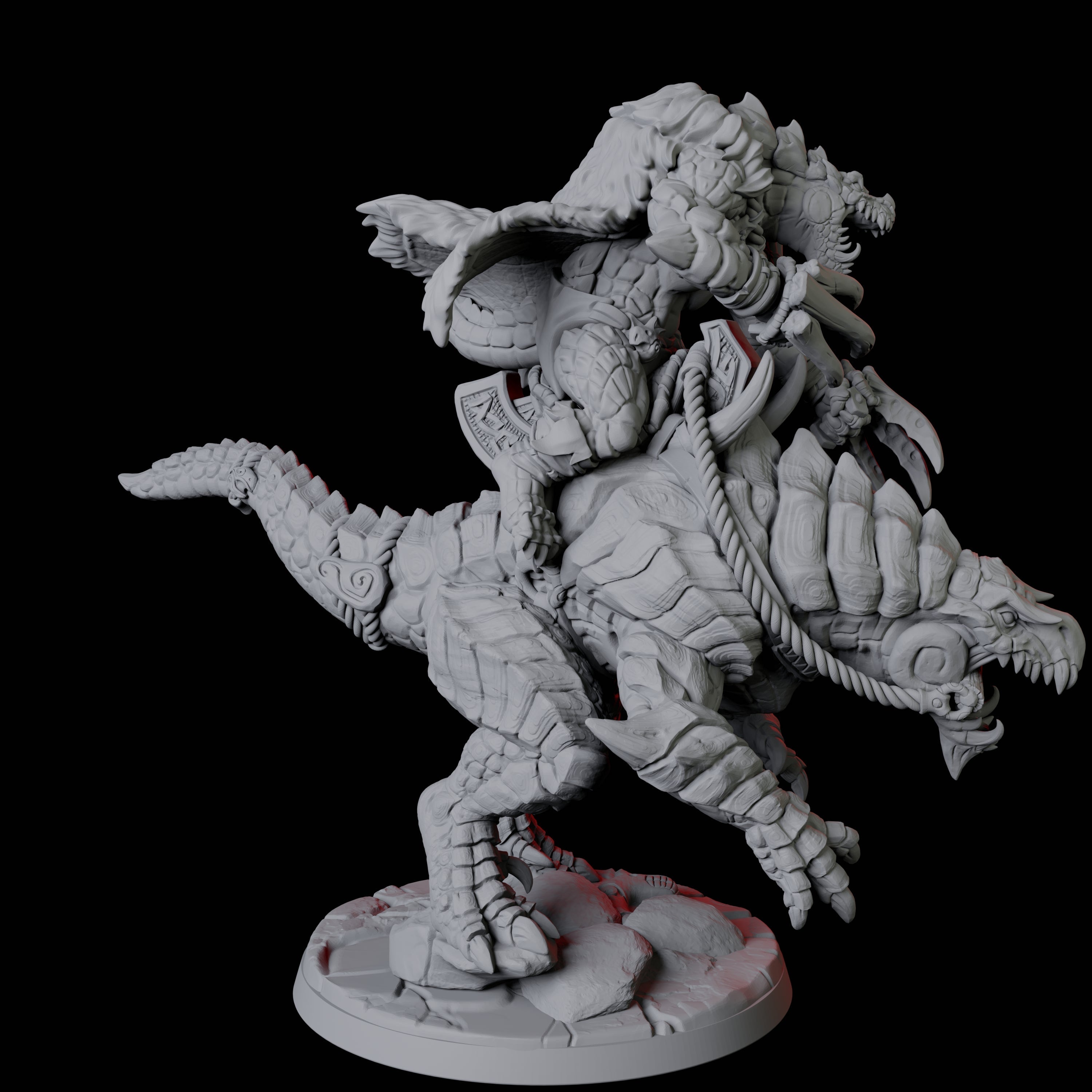 Frost Lizardfolk Warrior Rider D Miniature for Dungeons and Dragons, Pathfinder or other TTRPGs