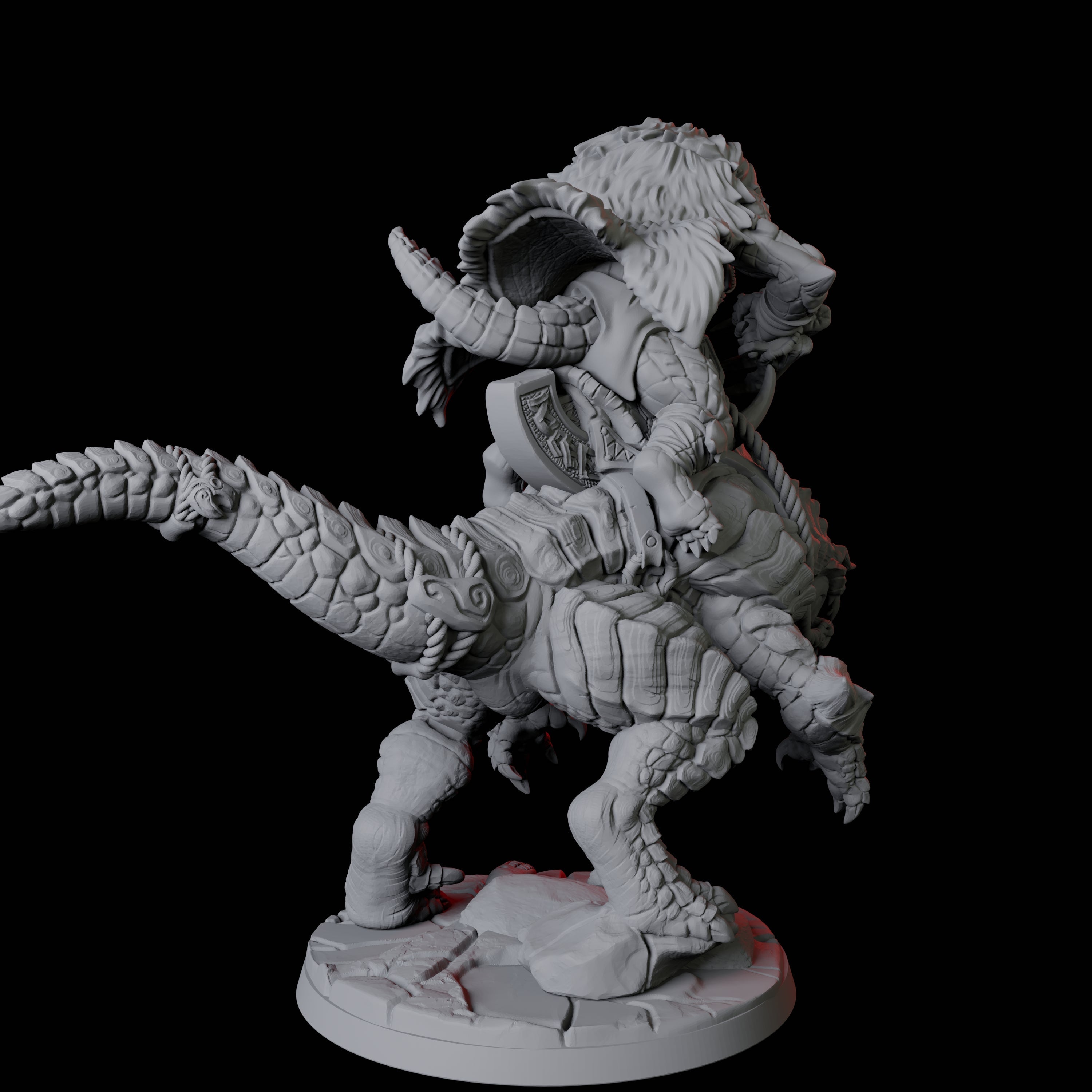 Frost Lizardfolk Warrior Rider D Miniature for Dungeons and Dragons, Pathfinder or other TTRPGs