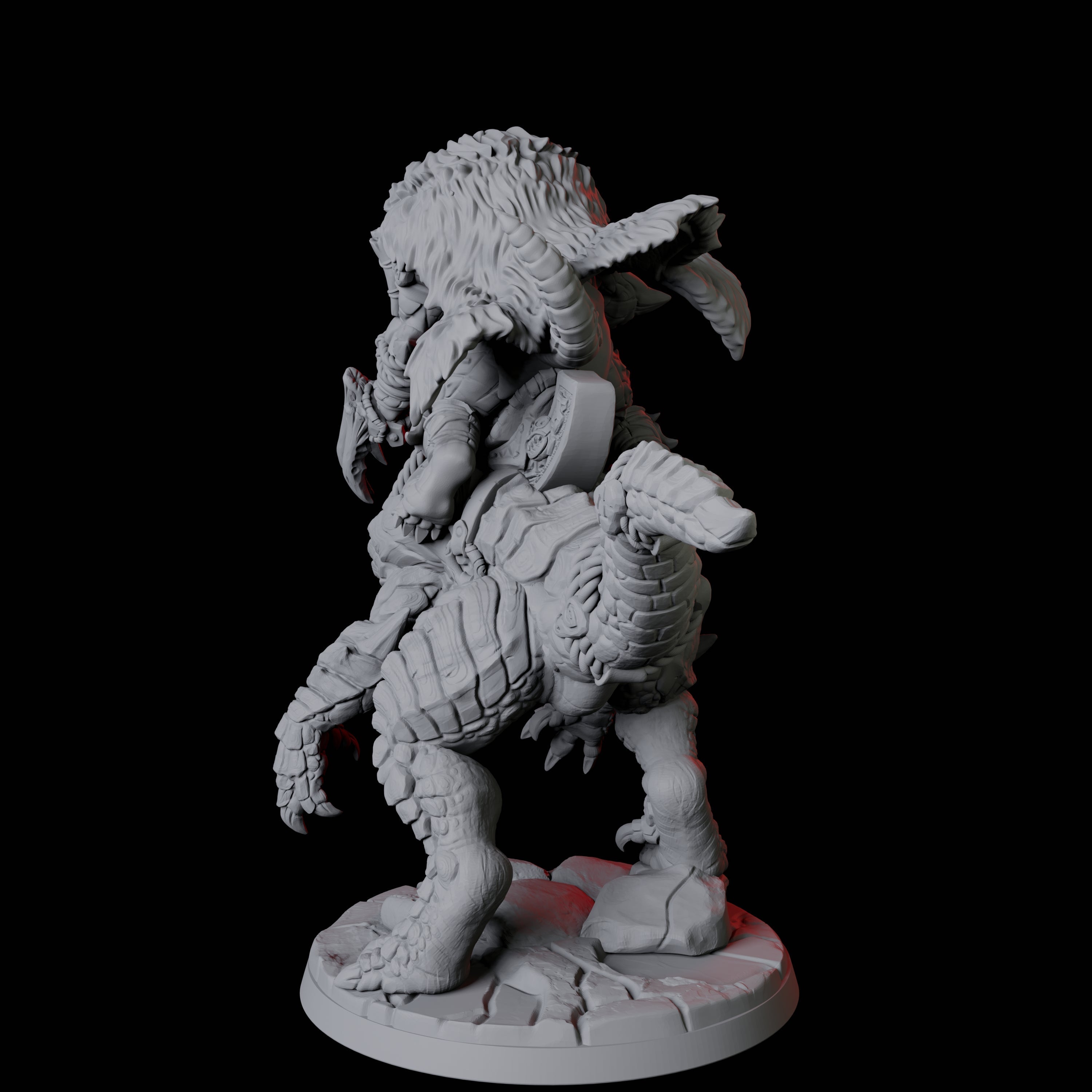 Frost Lizardfolk Warrior Rider D Miniature for Dungeons and Dragons, Pathfinder or other TTRPGs