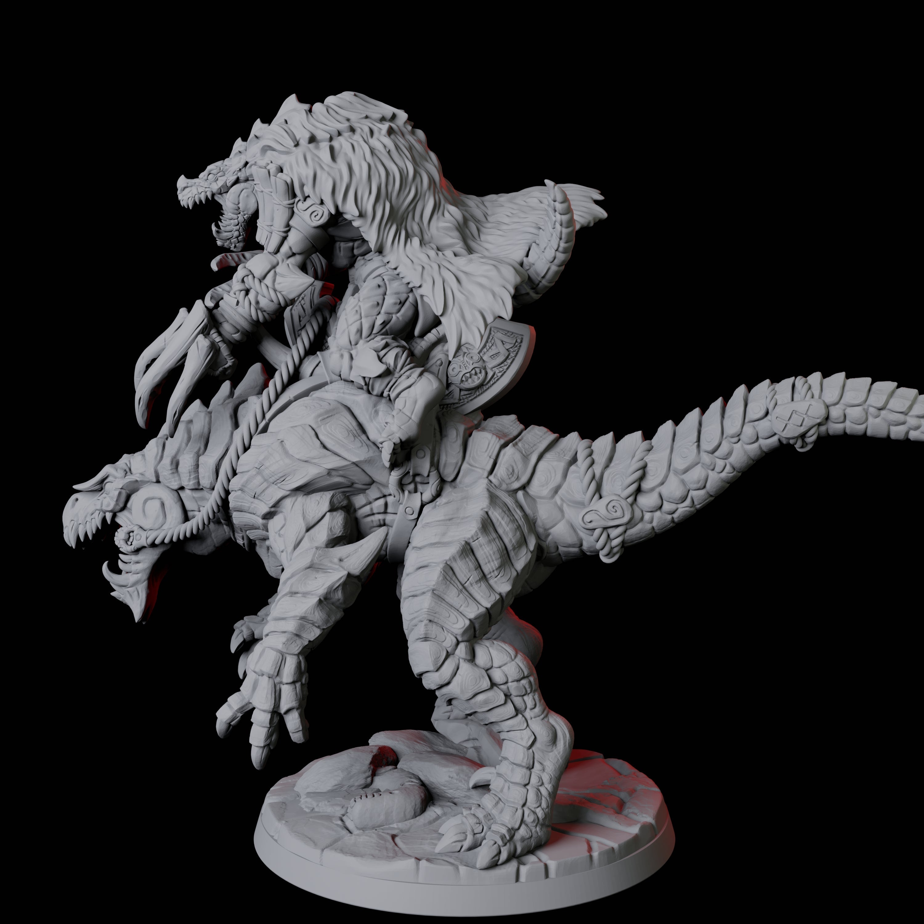 Frost Lizardfolk Warrior Rider D Miniature for Dungeons and Dragons, Pathfinder or other TTRPGs