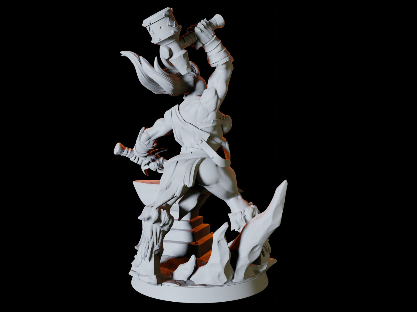 Frost Orc Pinup Miniature for Dungeons and Dragons, Pathfinder or other TTRPGs