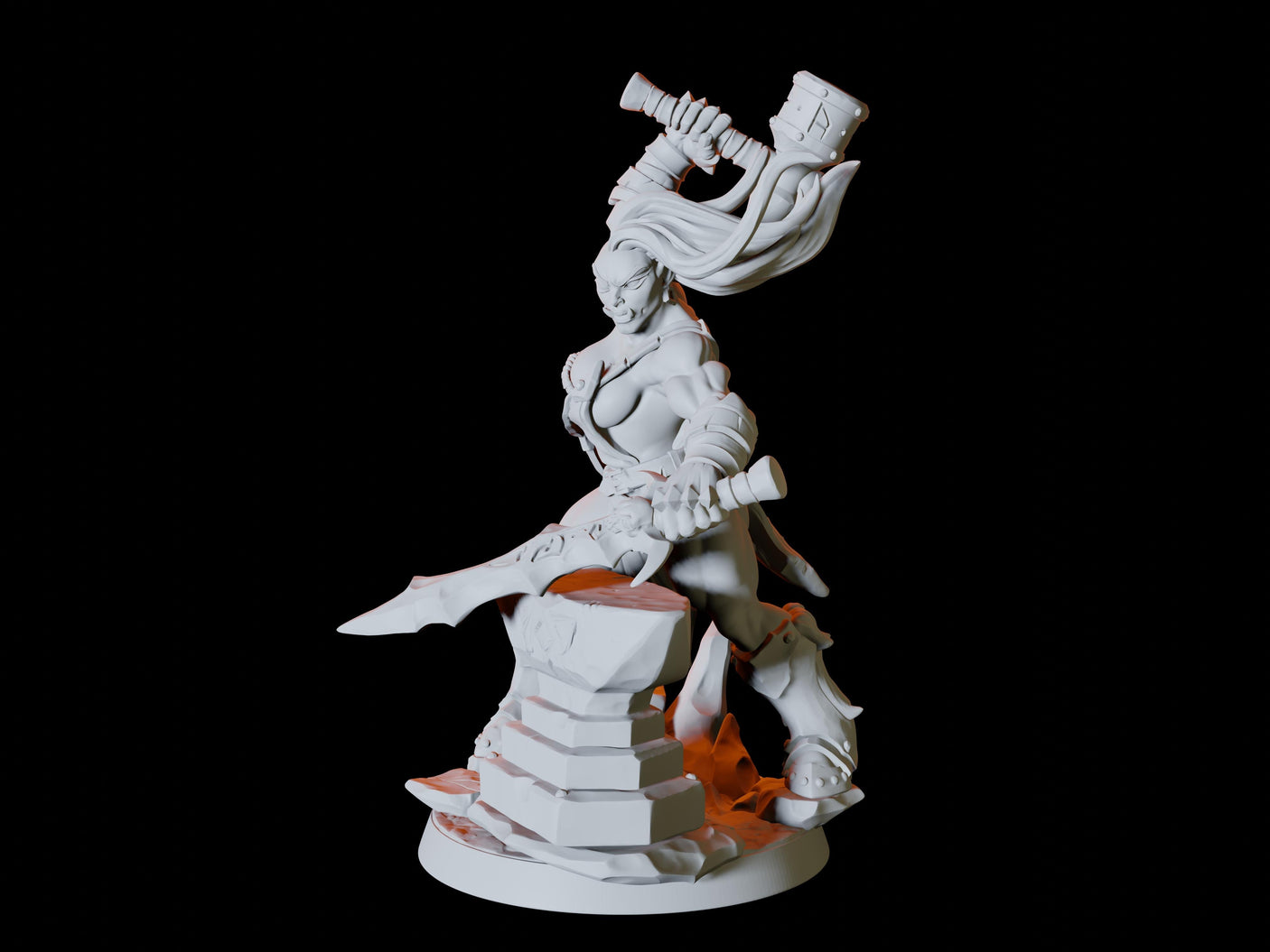 Frost Orc Pinup Miniature for Dungeons and Dragons, Pathfinder or other TTRPGs