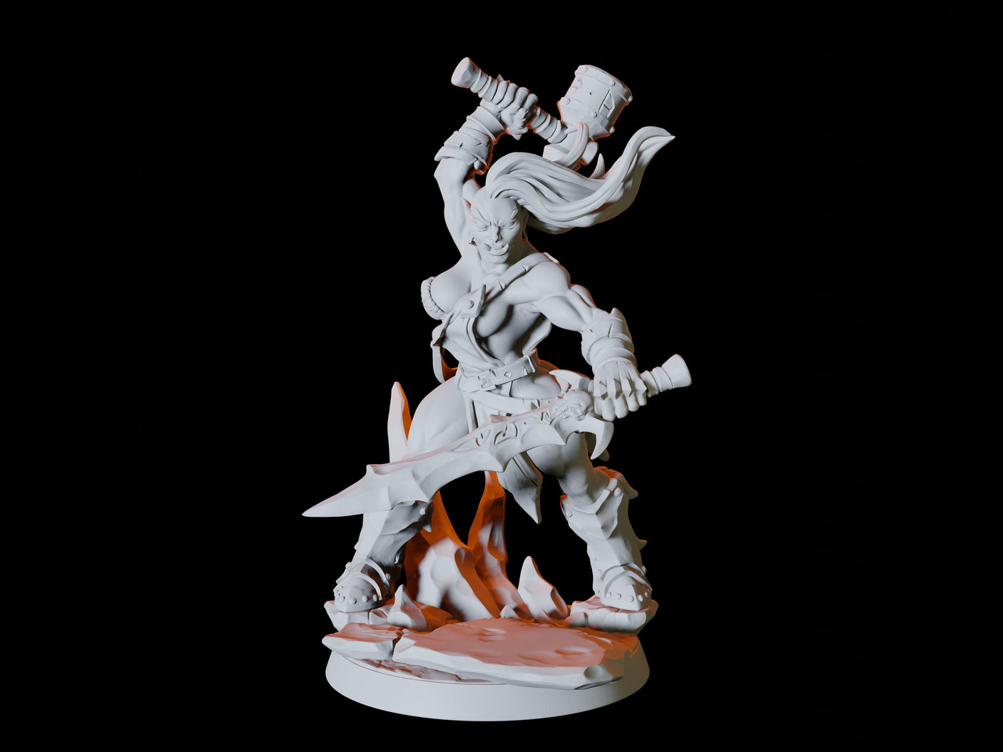 Frost Orc Pinup Miniature for Dungeons and Dragons, Pathfinder or other TTRPGs