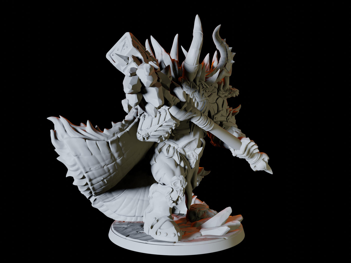 Frost Orc Warchief Miniature for Dungeons and Dragons, Pathfinder or other TTRPGs