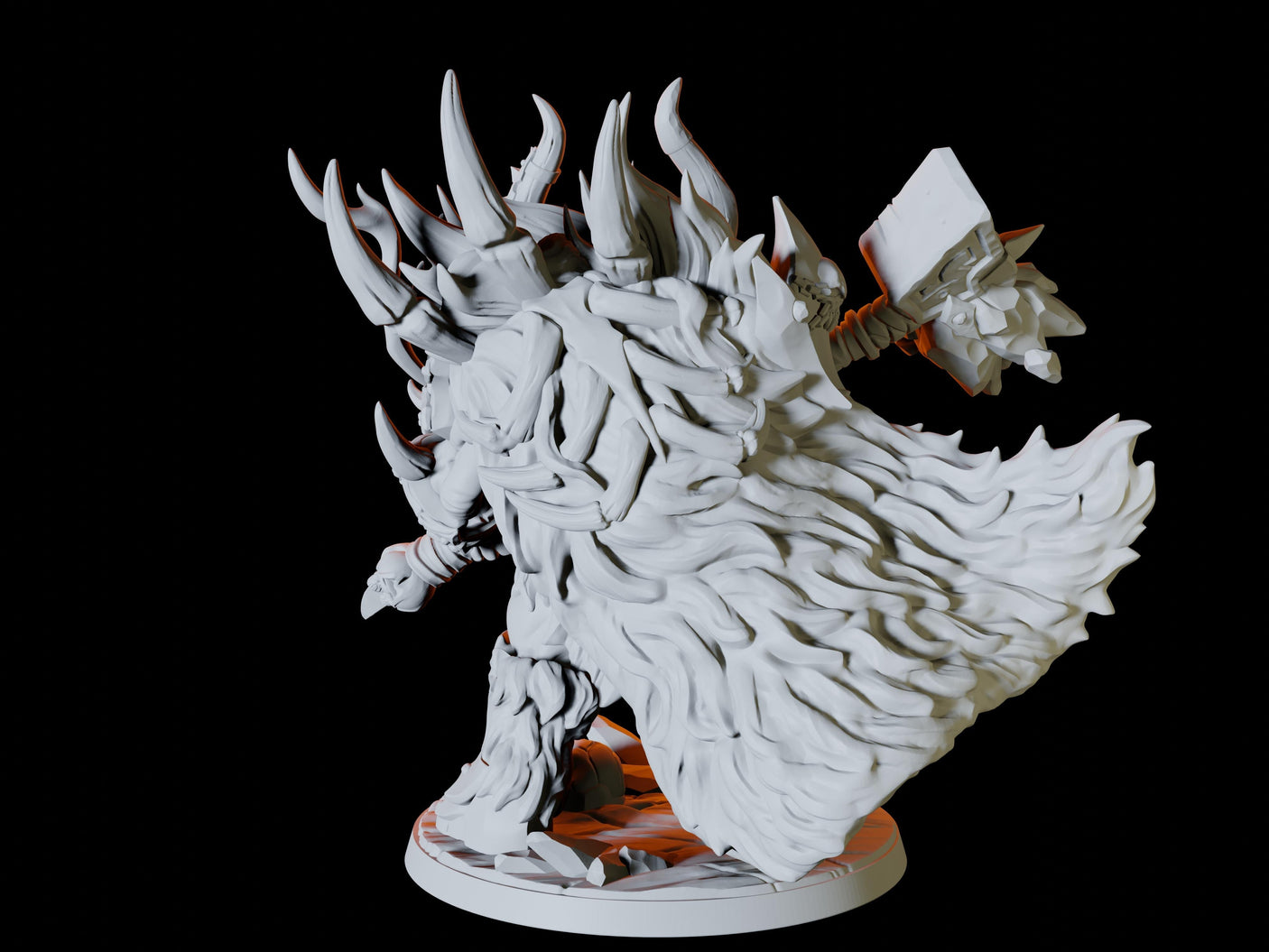 Frost Orc Warchief Miniature for Dungeons and Dragons, Pathfinder or other TTRPGs