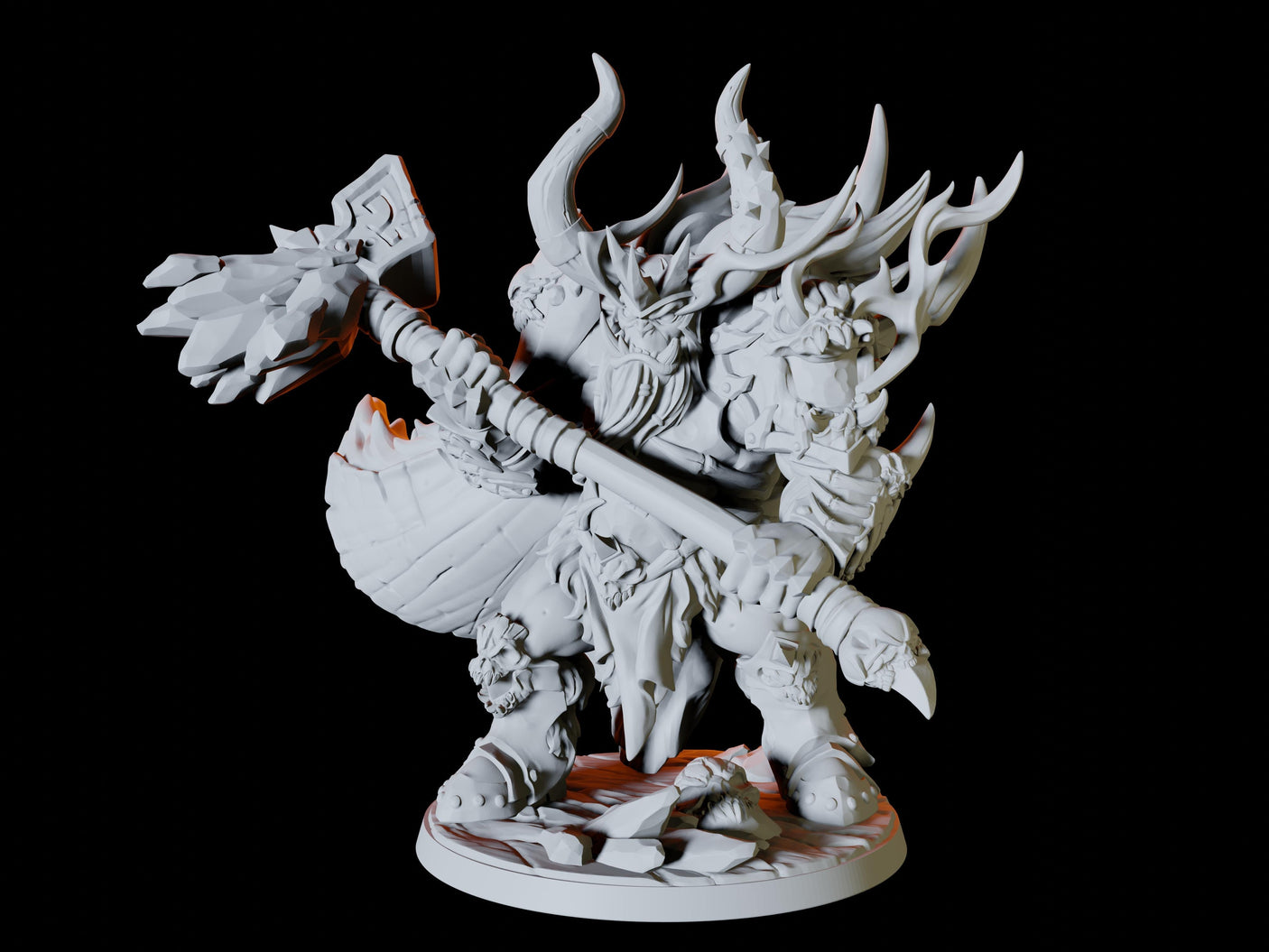 Frost Orc Warchief Miniature for Dungeons and Dragons, Pathfinder or other TTRPGs