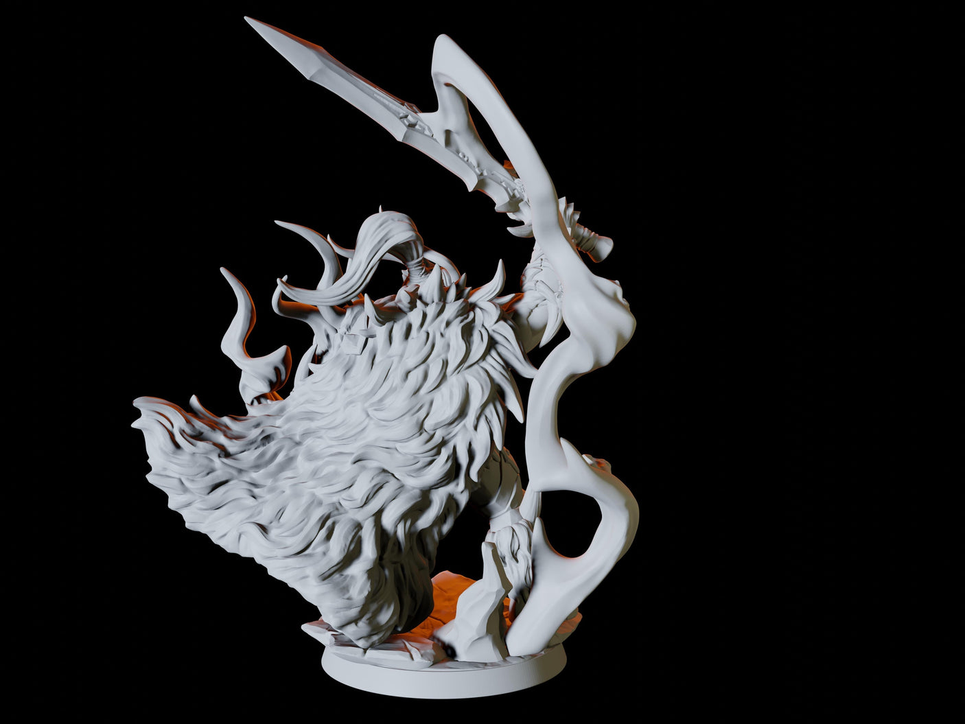 Frost Orc Wizard Miniature for Dungeons and Dragons, Pathfinder or other TTRPGs