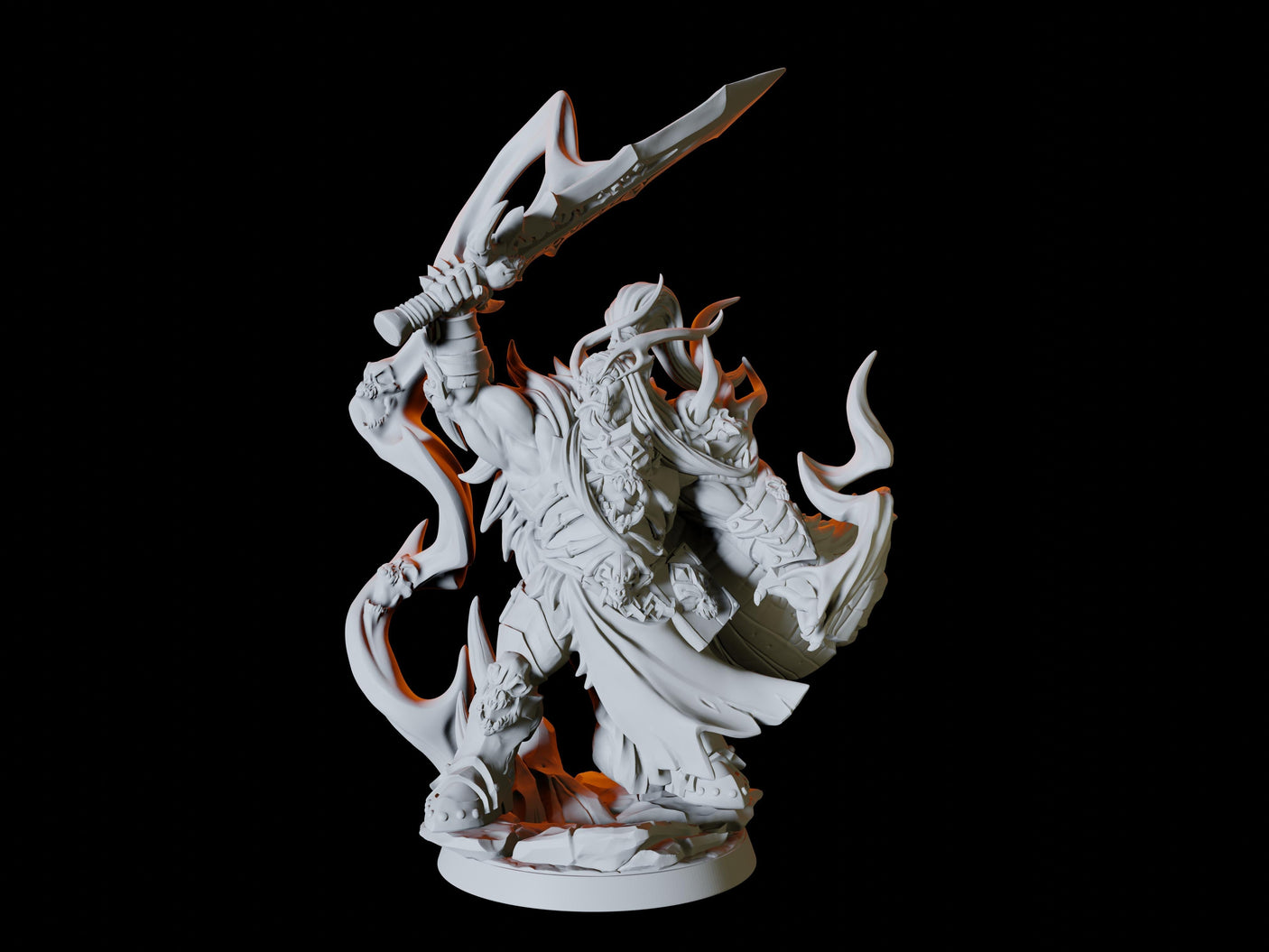 Frost Orc Wizard Miniature for Dungeons and Dragons, Pathfinder or other TTRPGs