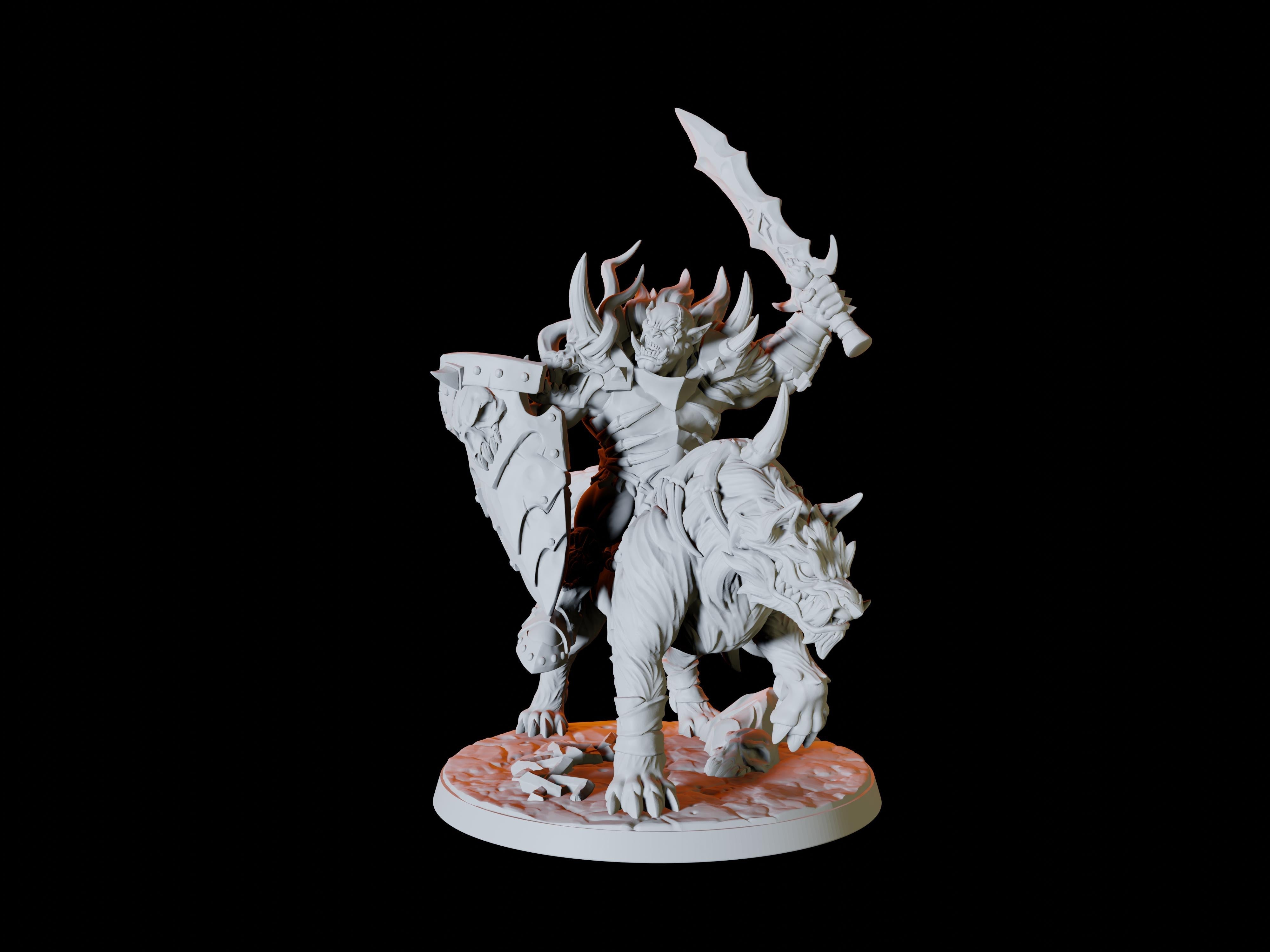 Frost Orc Worg Rider Miniature for Dungeons and Dragons - Myth Forged