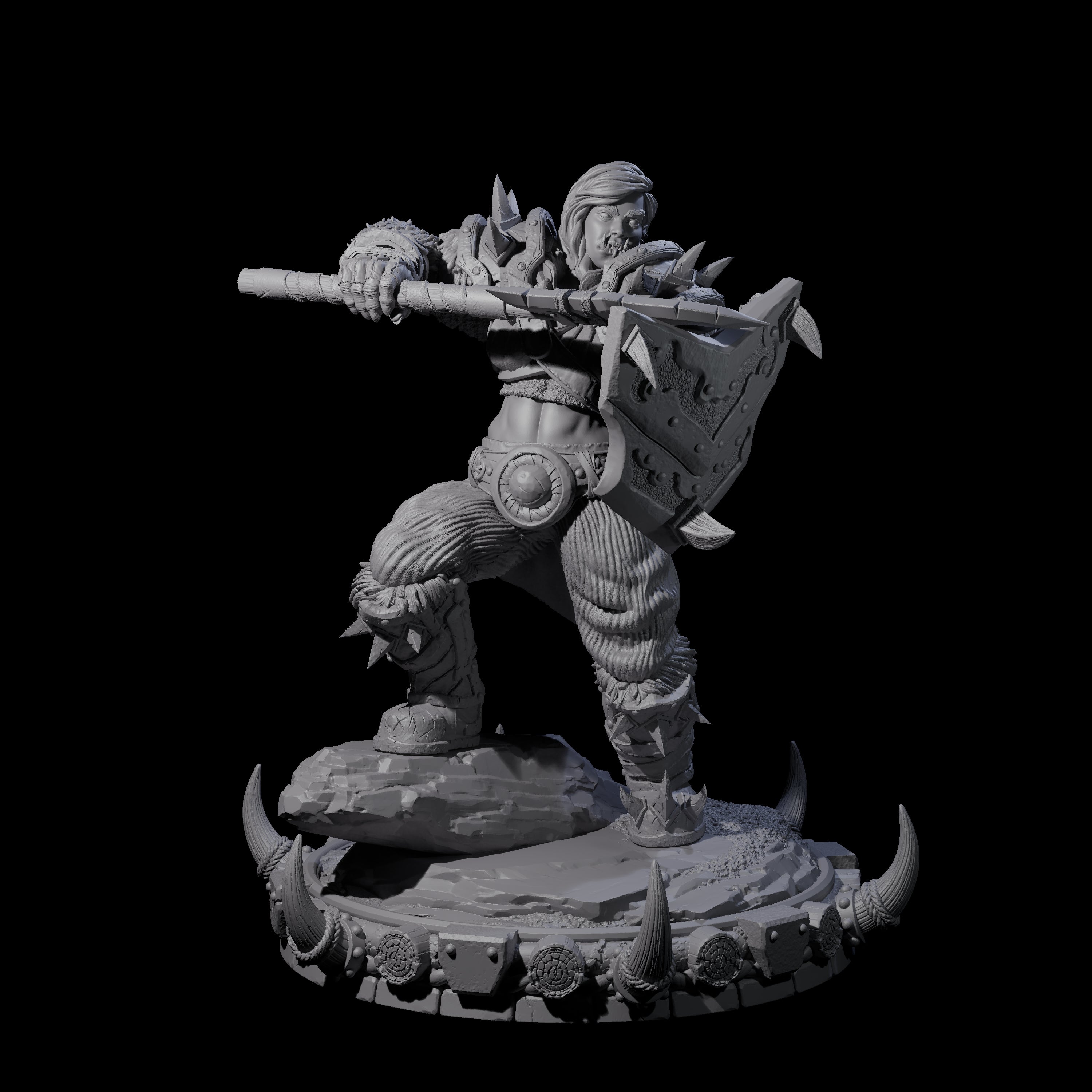Frostbane Orc E Miniature for Dungeons and Dragons, Pathfinder or other TTRPGs