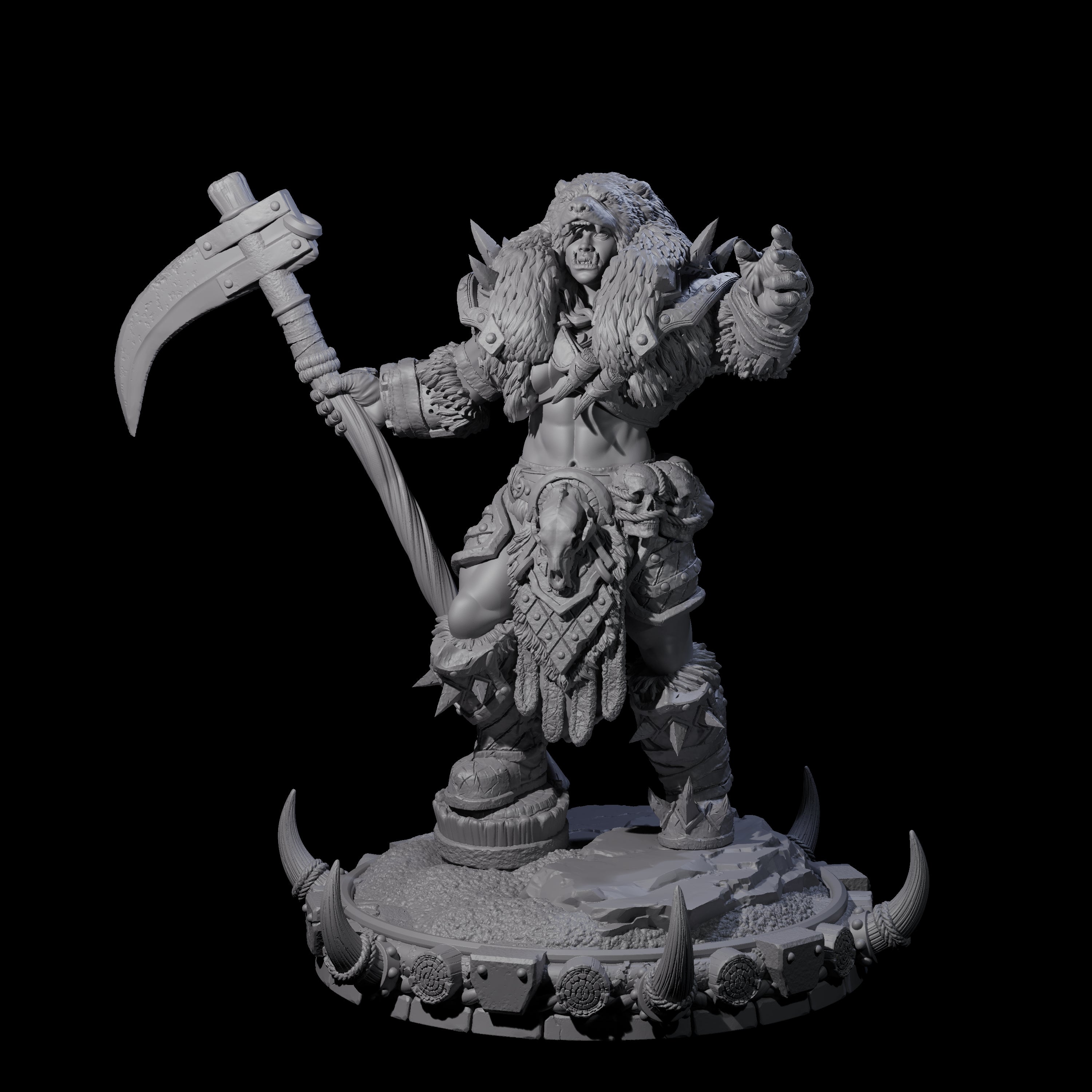 Frostbane Orc L Miniature for Dungeons and Dragons, Pathfinder or other TTRPGs