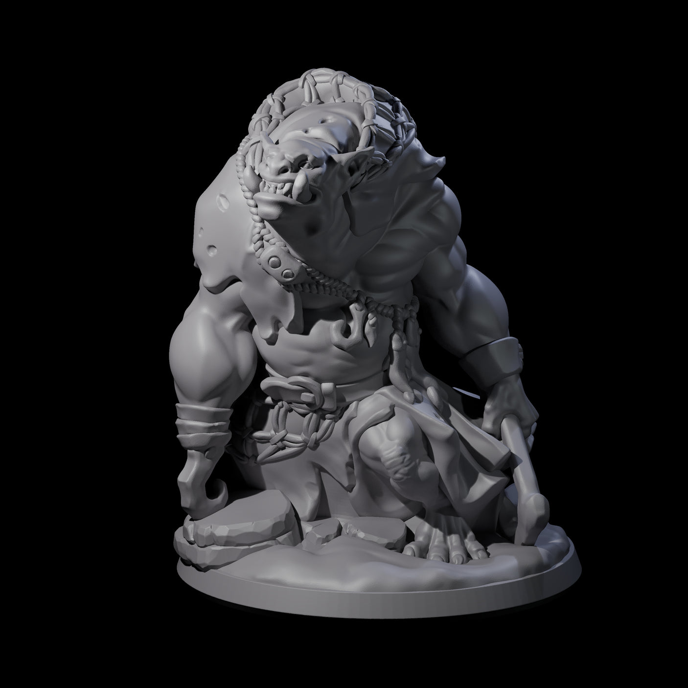 Frothing Ogre A Miniature for Dungeons and Dragons, Pathfinder or other TTRPGs