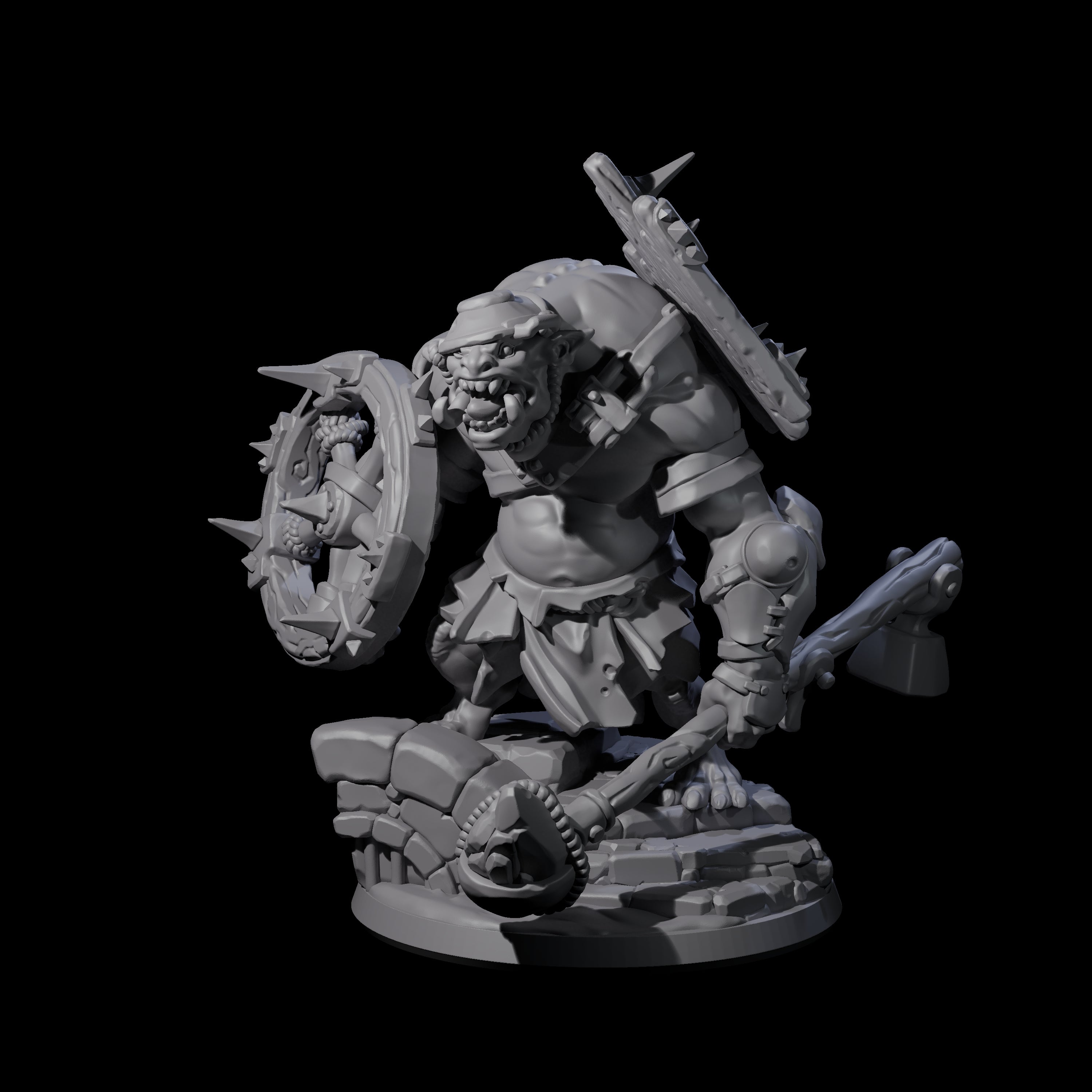 Frothing Ogre B Miniature for Dungeons and Dragons, Pathfinder or other TTRPGs