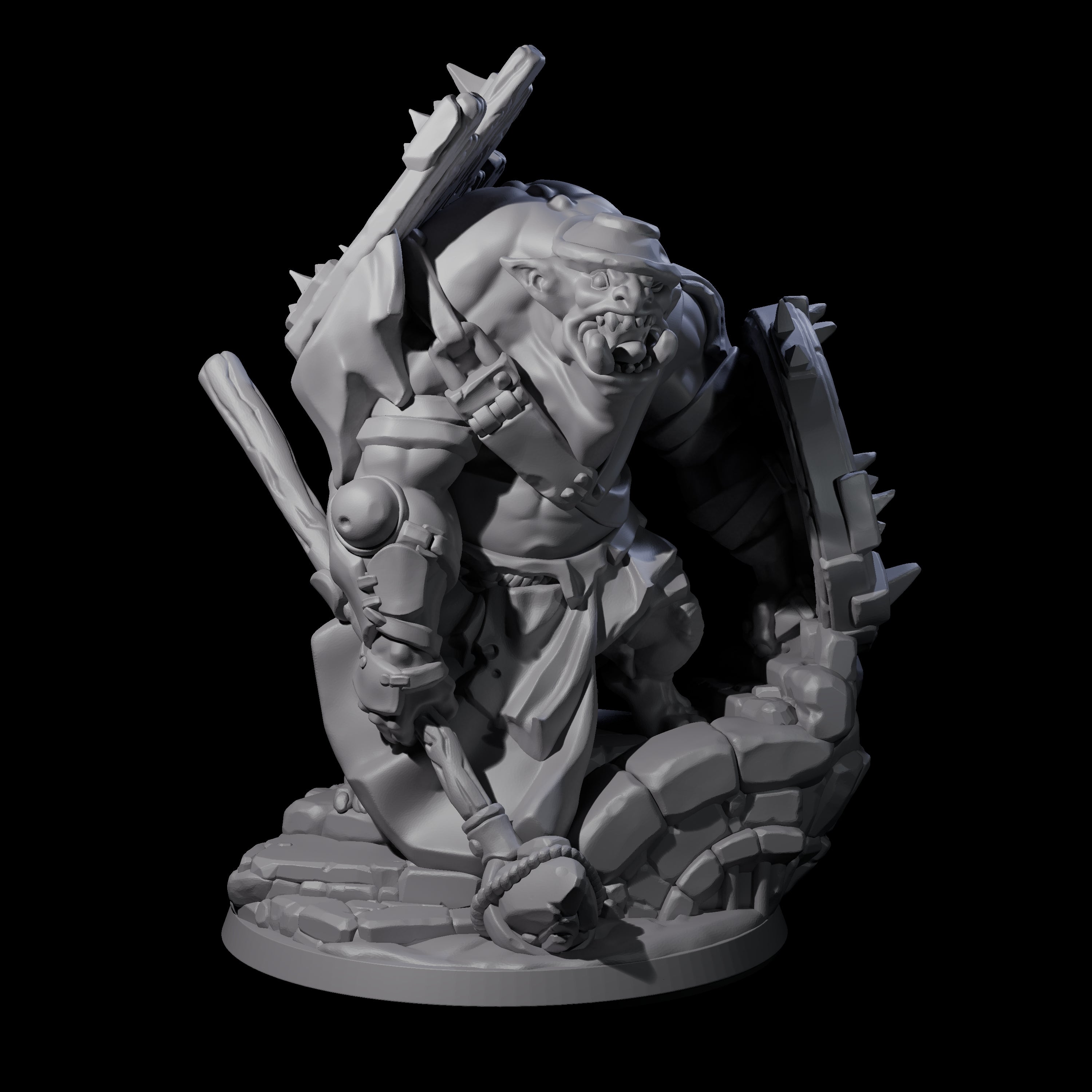 Frothing Ogre B Miniature for Dungeons and Dragons, Pathfinder or other TTRPGs