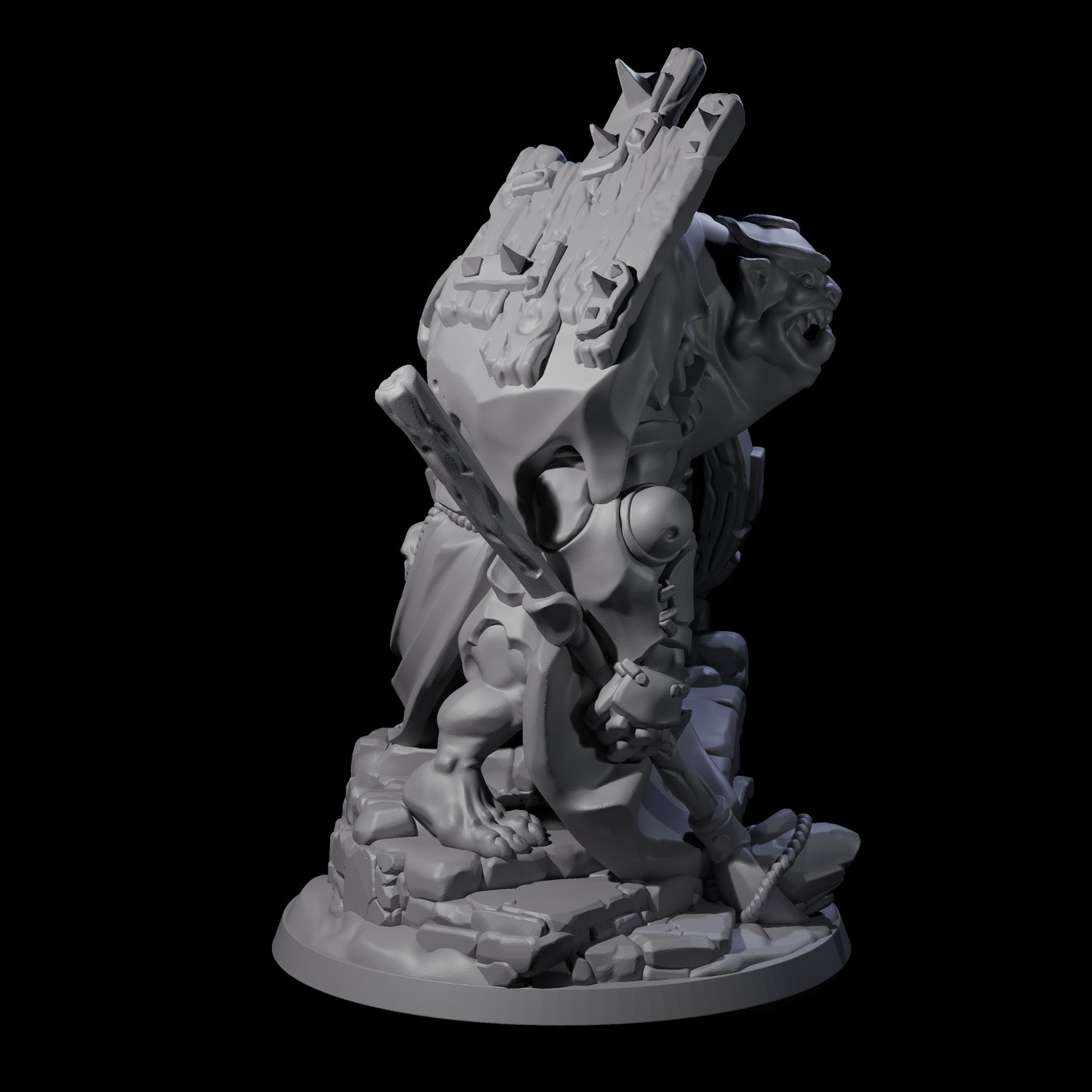 Frothing Ogre B Miniature for Dungeons and Dragons, Pathfinder or other TTRPGs