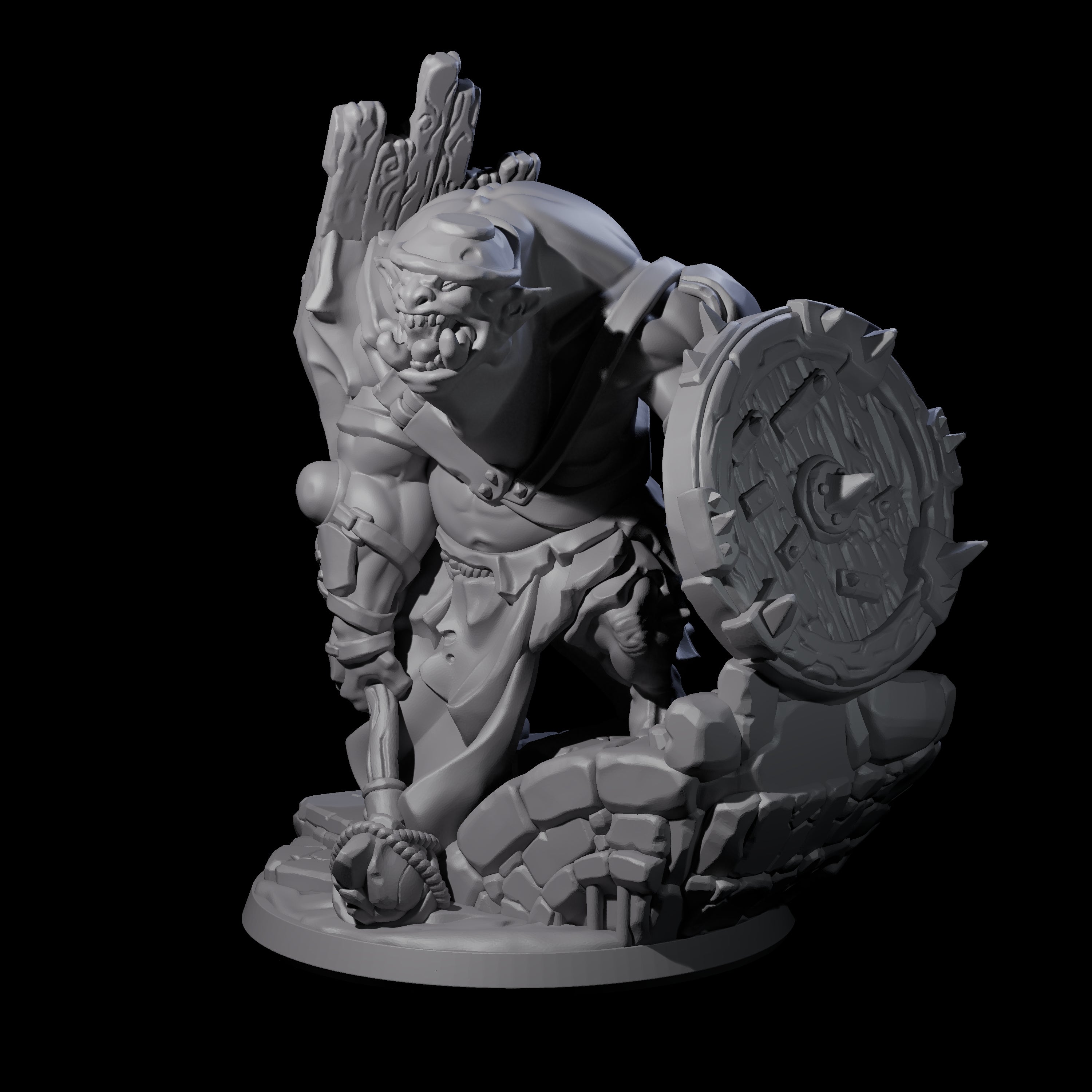 Frothing Ogre B Miniature for Dungeons and Dragons, Pathfinder or other TTRPGs