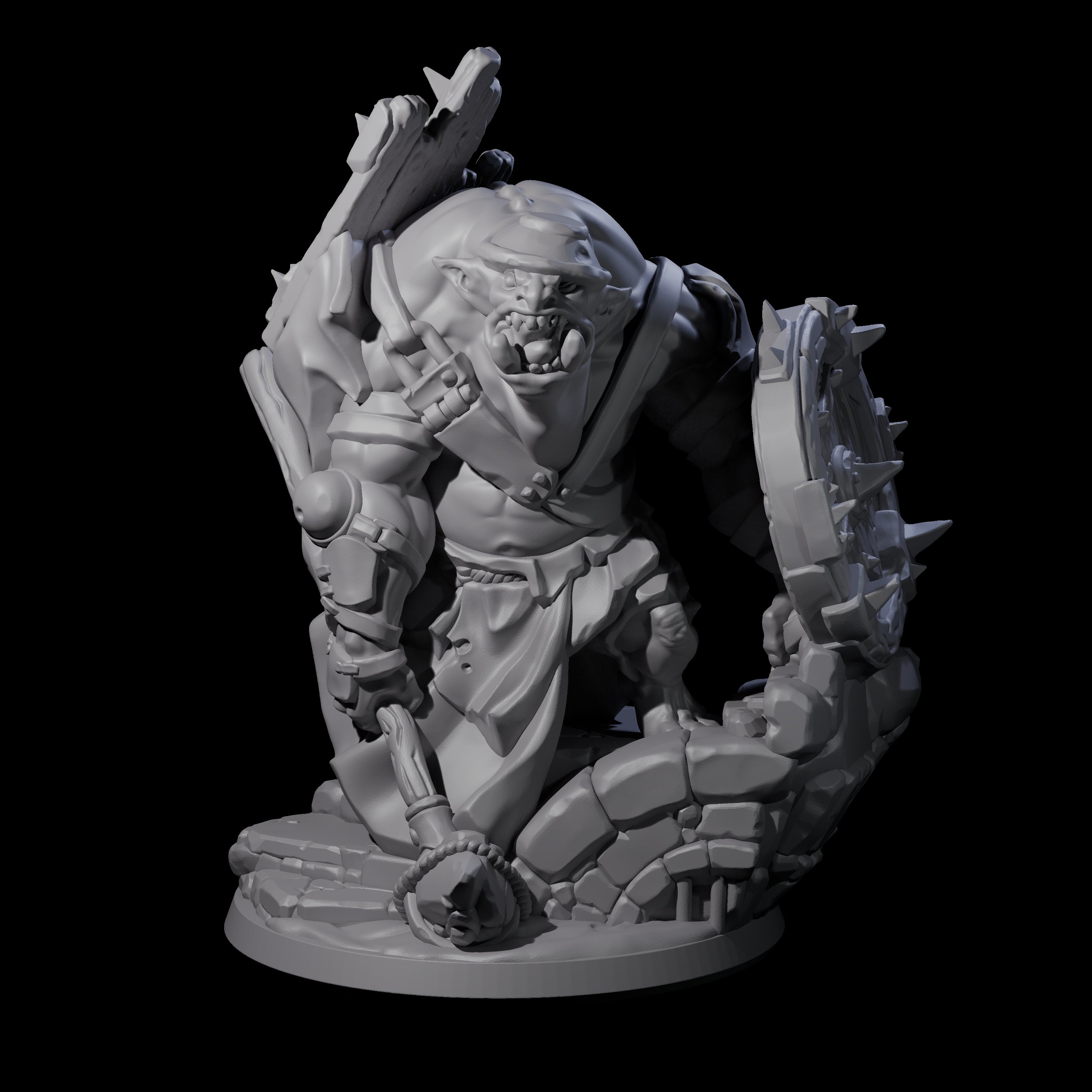 Frothing Ogre B Miniature for Dungeons and Dragons, Pathfinder or other TTRPGs