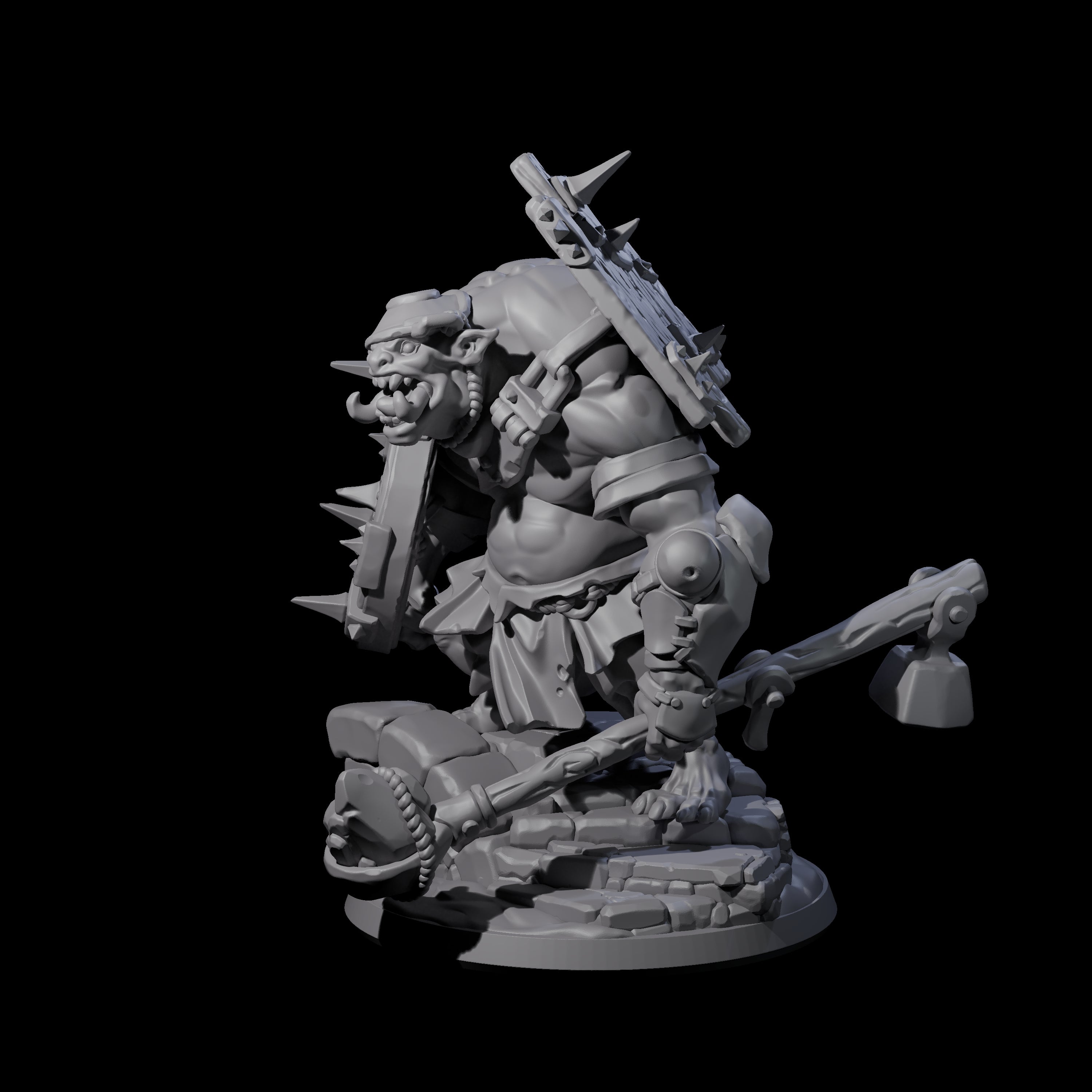 Frothing Ogre B Miniature for Dungeons and Dragons, Pathfinder or other TTRPGs