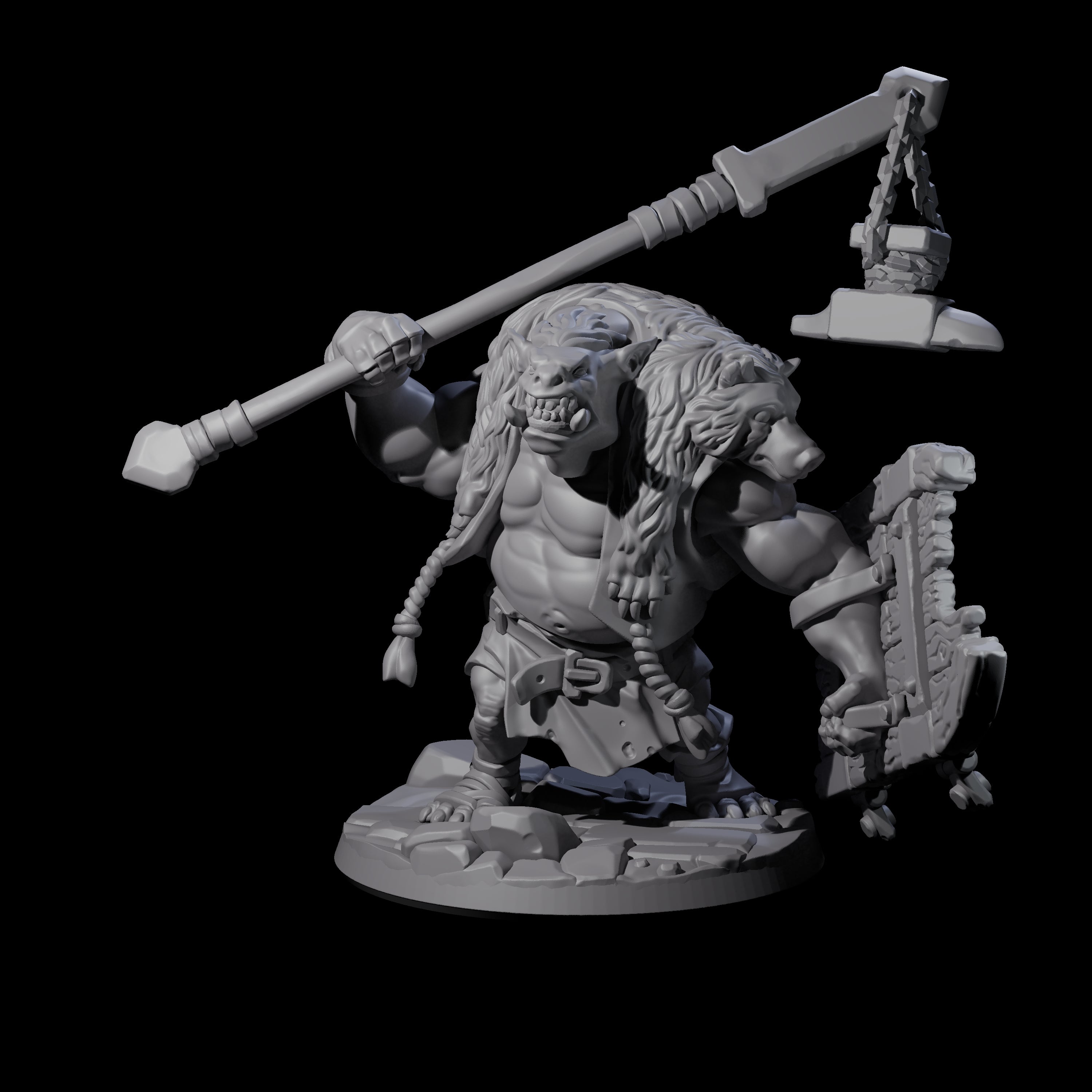 Frothing Ogre C Miniature for Dungeons and Dragons, Pathfinder or other TTRPGs