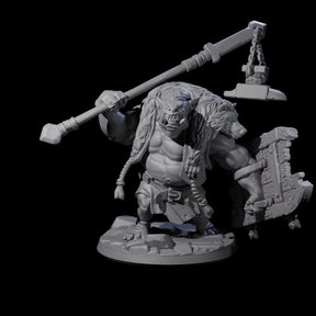 Frothing Ogre C Miniature for Dungeons and Dragons, Pathfinder or other TTRPGs